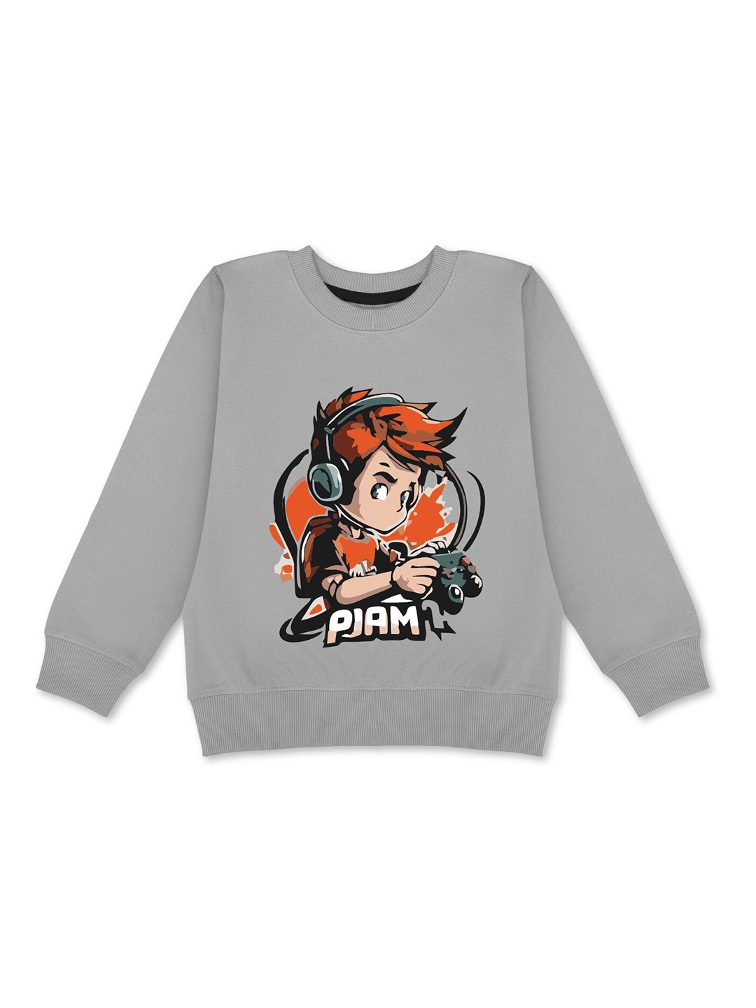 

YK Boys Graphic Printed Fleece Pullover Sweatshirt, Grey
