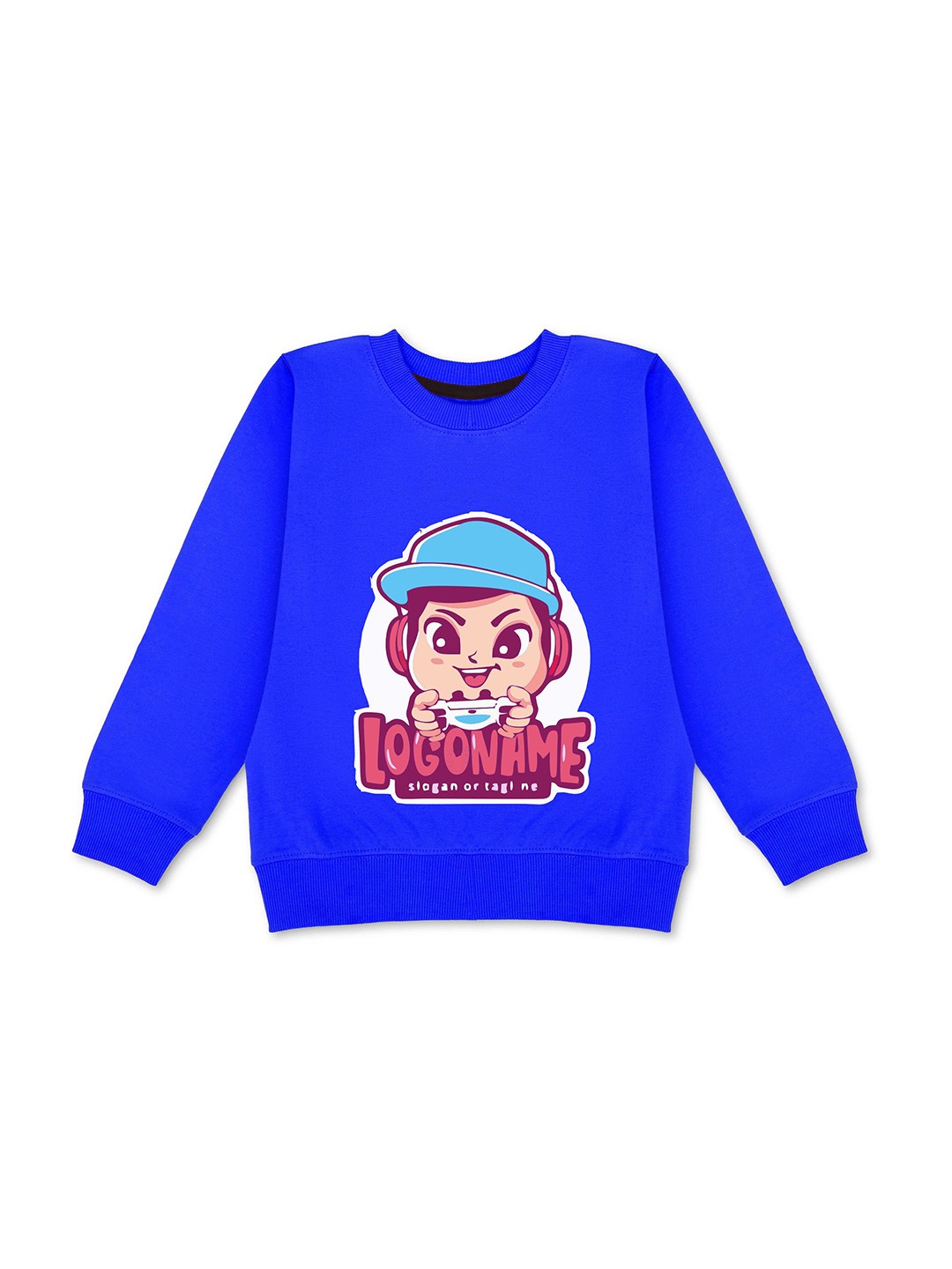 

YK Boys Graphic Printed Fleece Sweatshirt, Blue