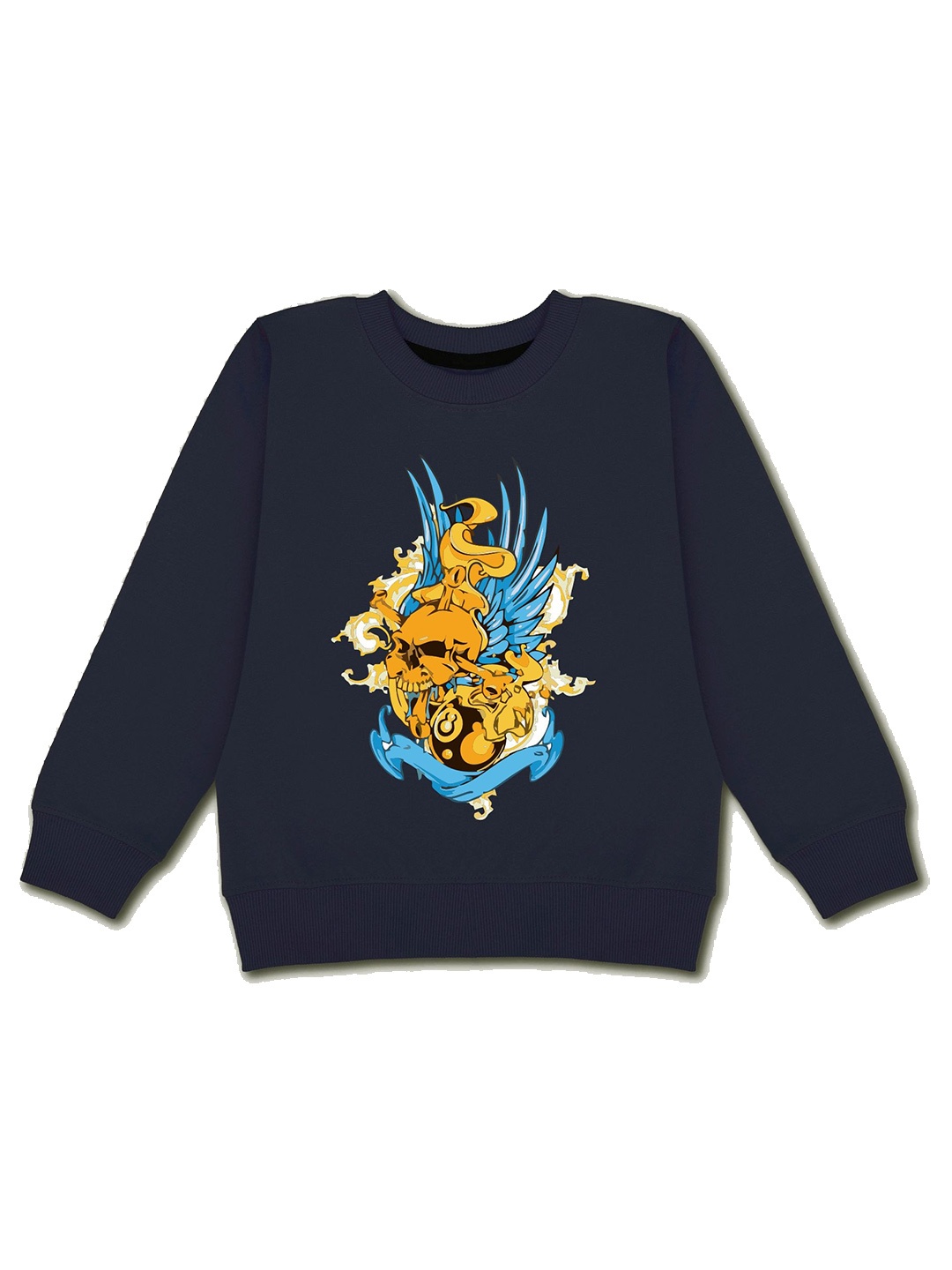 

YK Boys Graphic Printed Fleece Pullover Sweatshirt, Navy blue