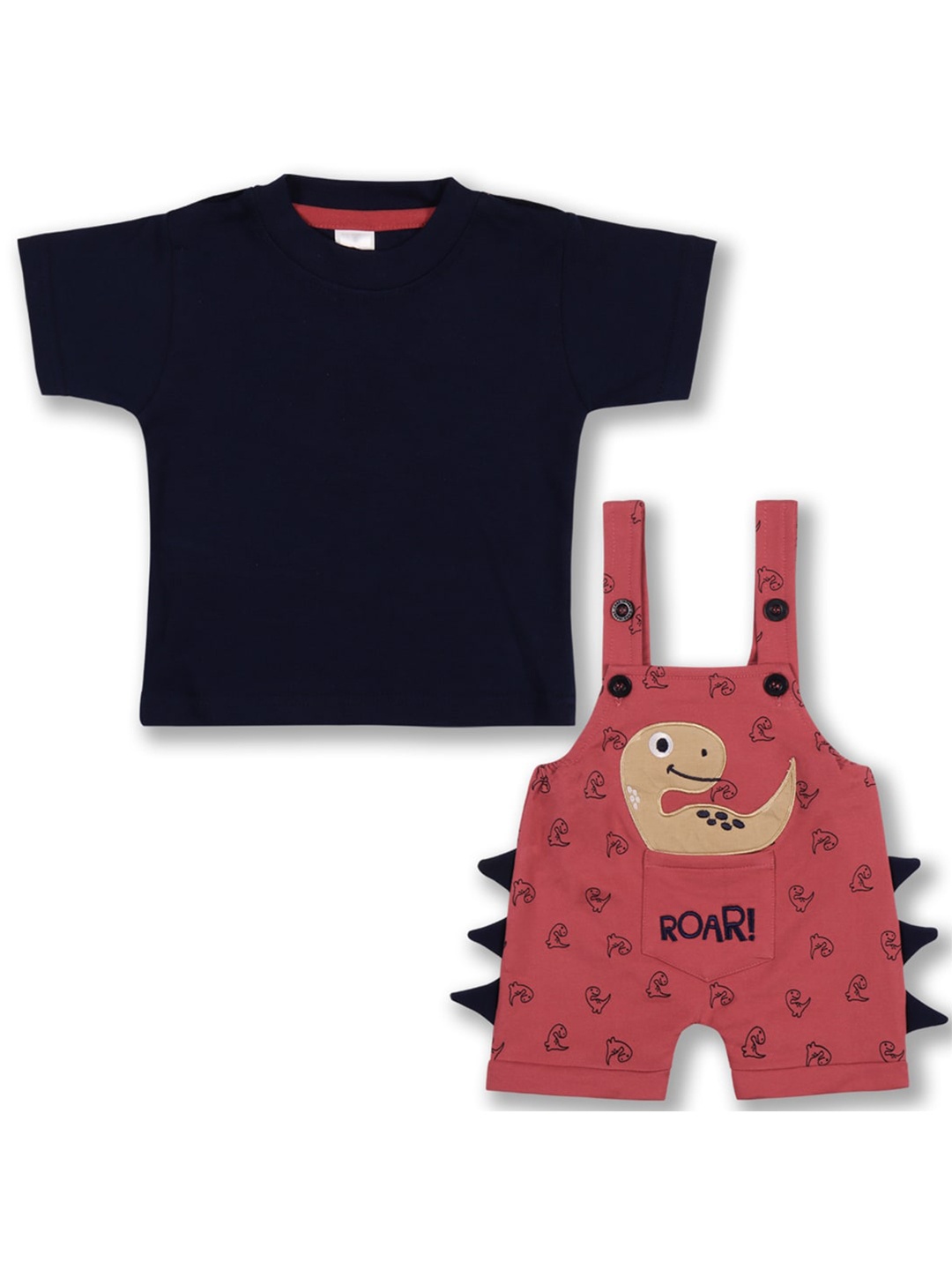 

Wish Karo Boys Graphic Printed Dungarees With T-shirt, Red