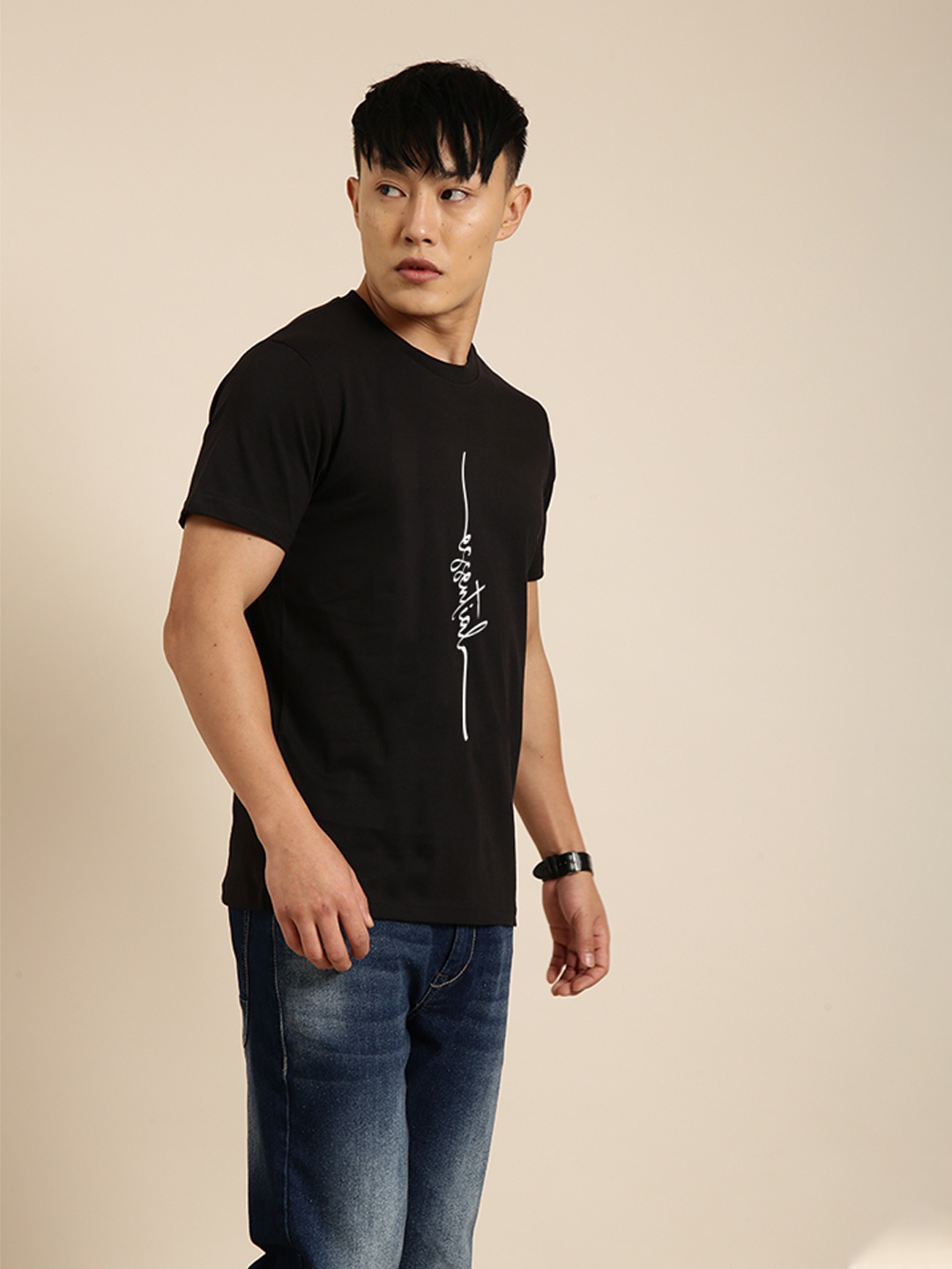 

Joven Graphic Printed Pure Cotton Oversized T-shirt, Black
