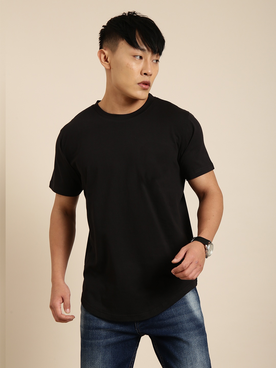 

Joven Graphic Printed Pure Cotton Oversized T-shirt, Black