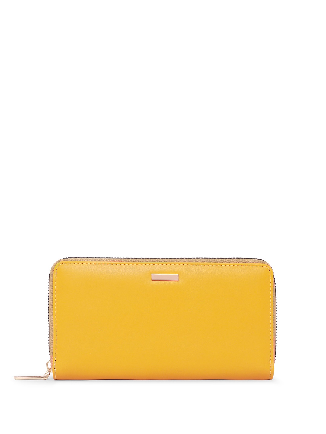 

Mast & Harbour Women Yellow Zip Detail Zip Around Wallet