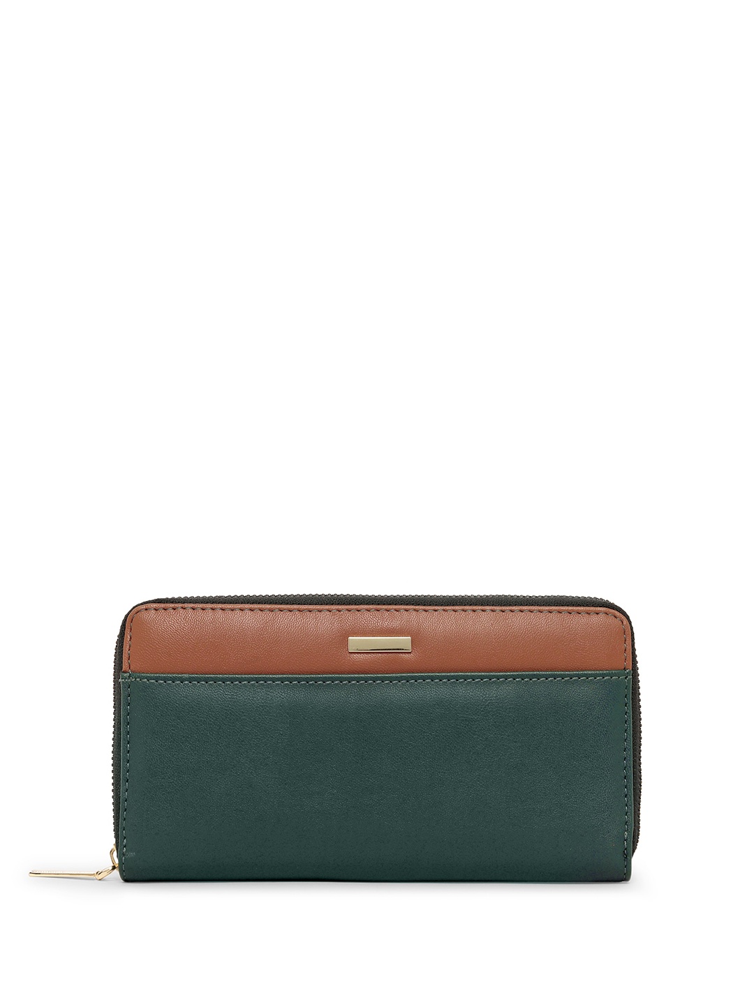 

Mast & Harbour Women Colourblocked Zip Around Wallet, Green