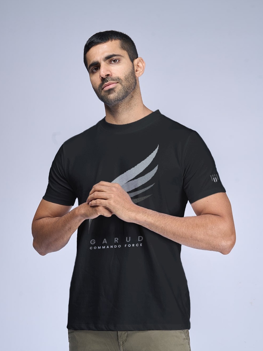 

Aero Armour Graphic Printed Pure Cotton T-Shirt, Black