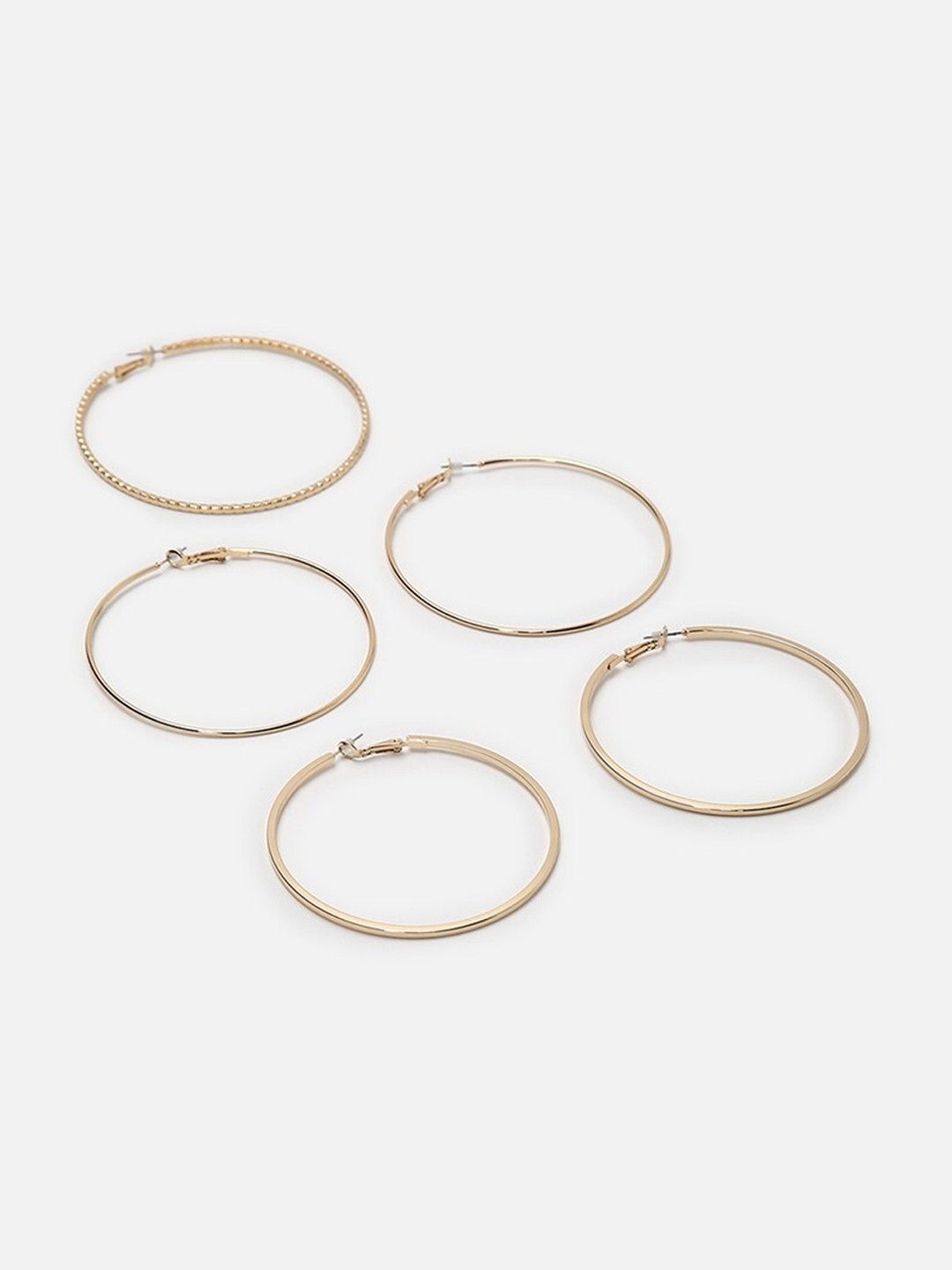 

FOREVER 21 Set Of 5 Gold-Plated Contemporary Hoops