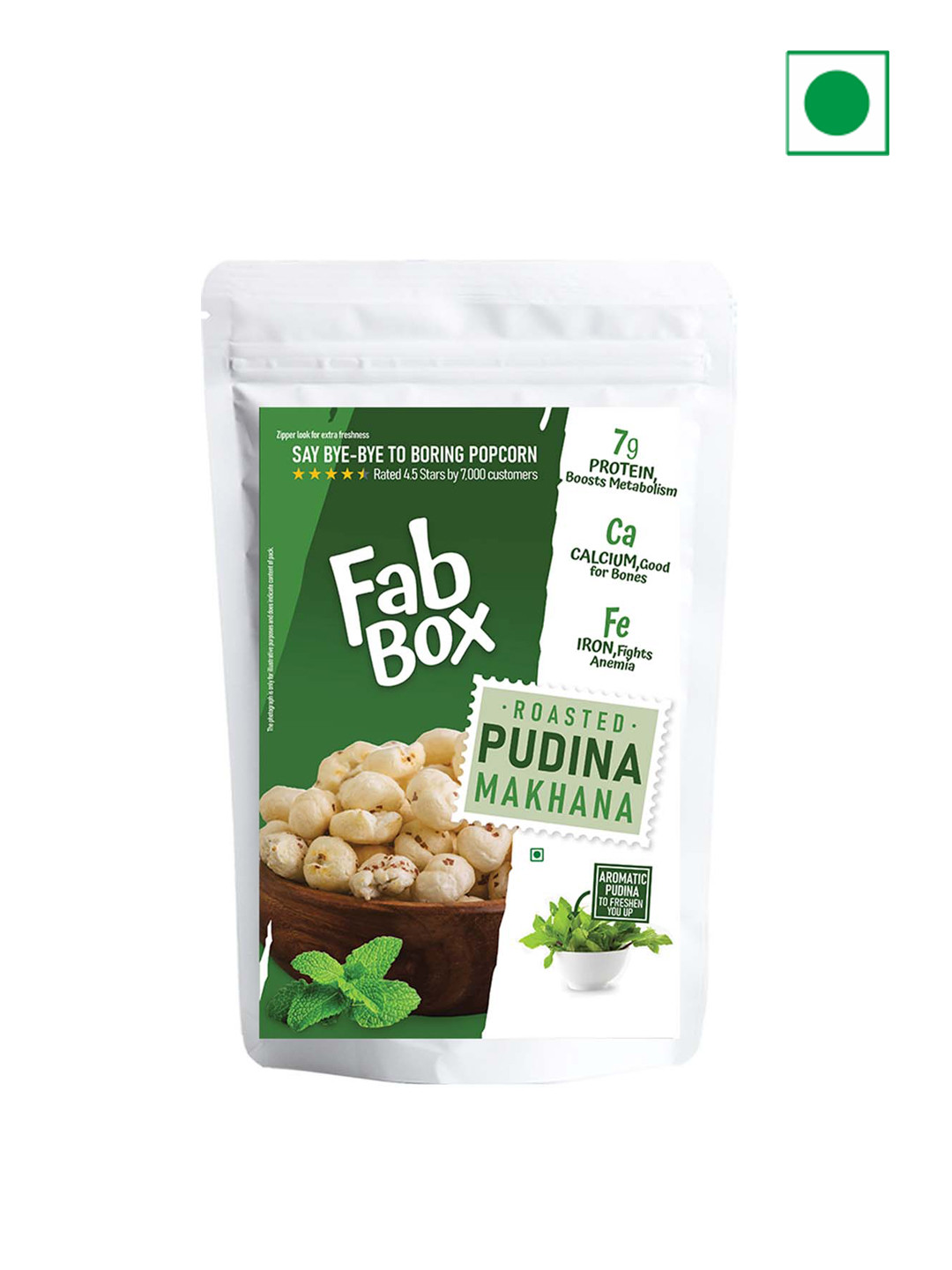 

FabBox Pudina Makhana Jumbo-83gms, Green