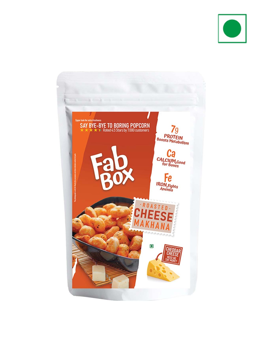 

FabBox Roasted Cheese Makhana-83gms, Orange