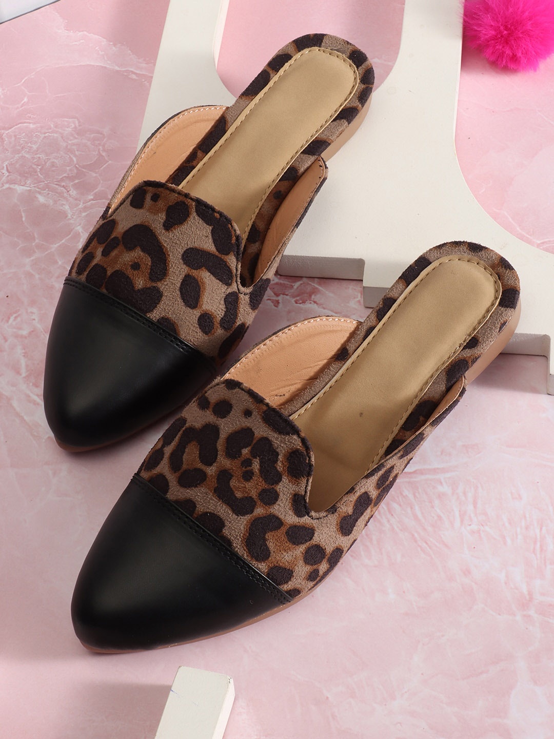 

PERY PAO Animal Printed Mules, Multi