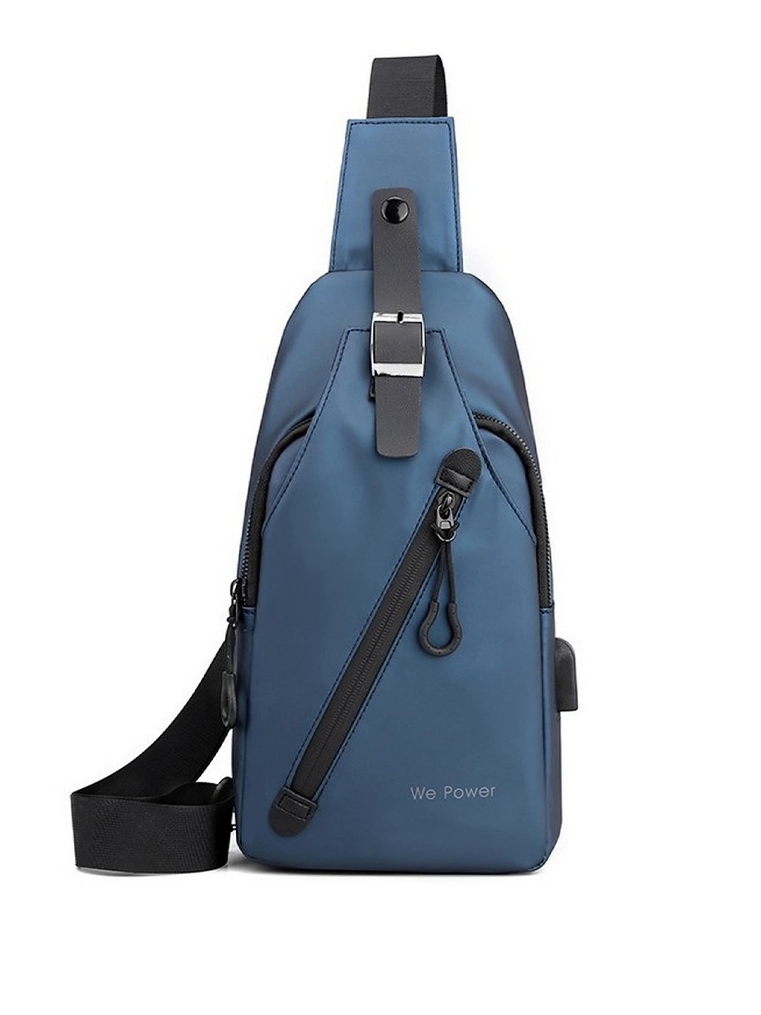 

Diva Dale Unisex Crossbody Backpack With USB Slot, Blue