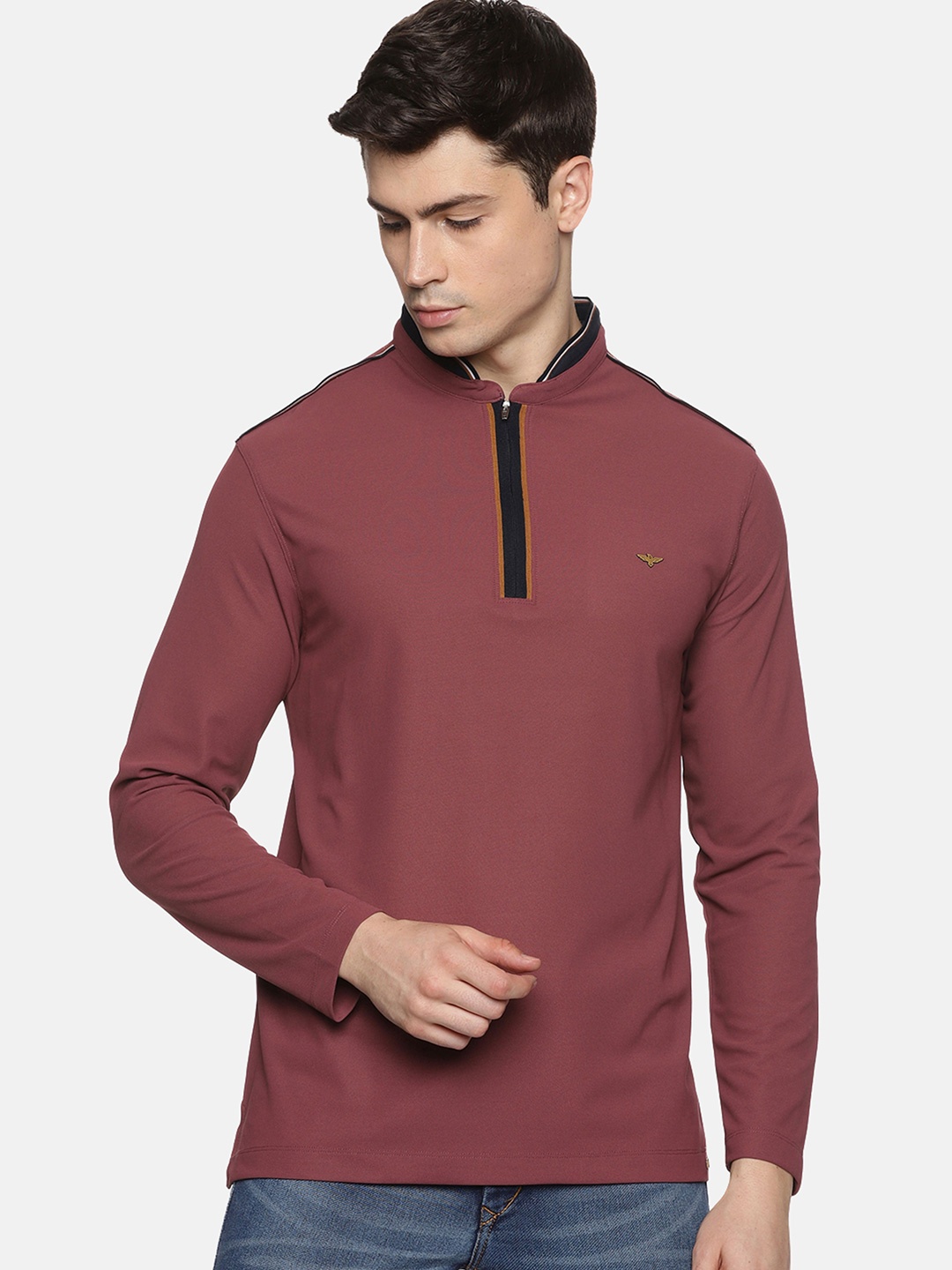 

STELLERS Stand Collar T-shirt, Mauve