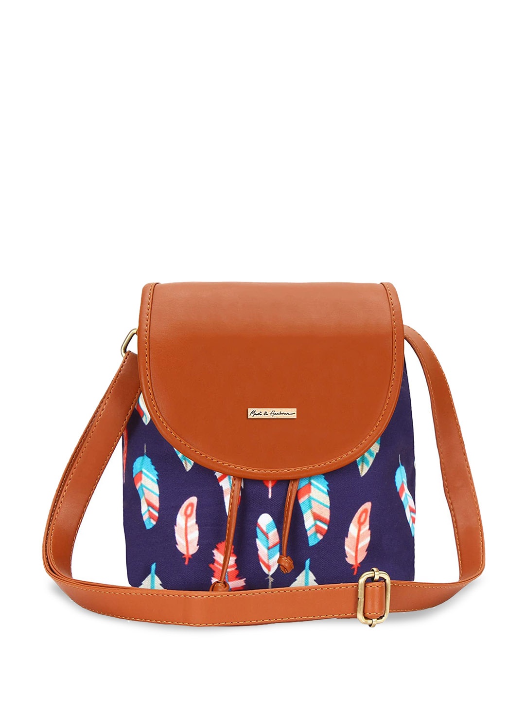 

Mast & Harbour Navy Blue Conversational Printed Sling Bag