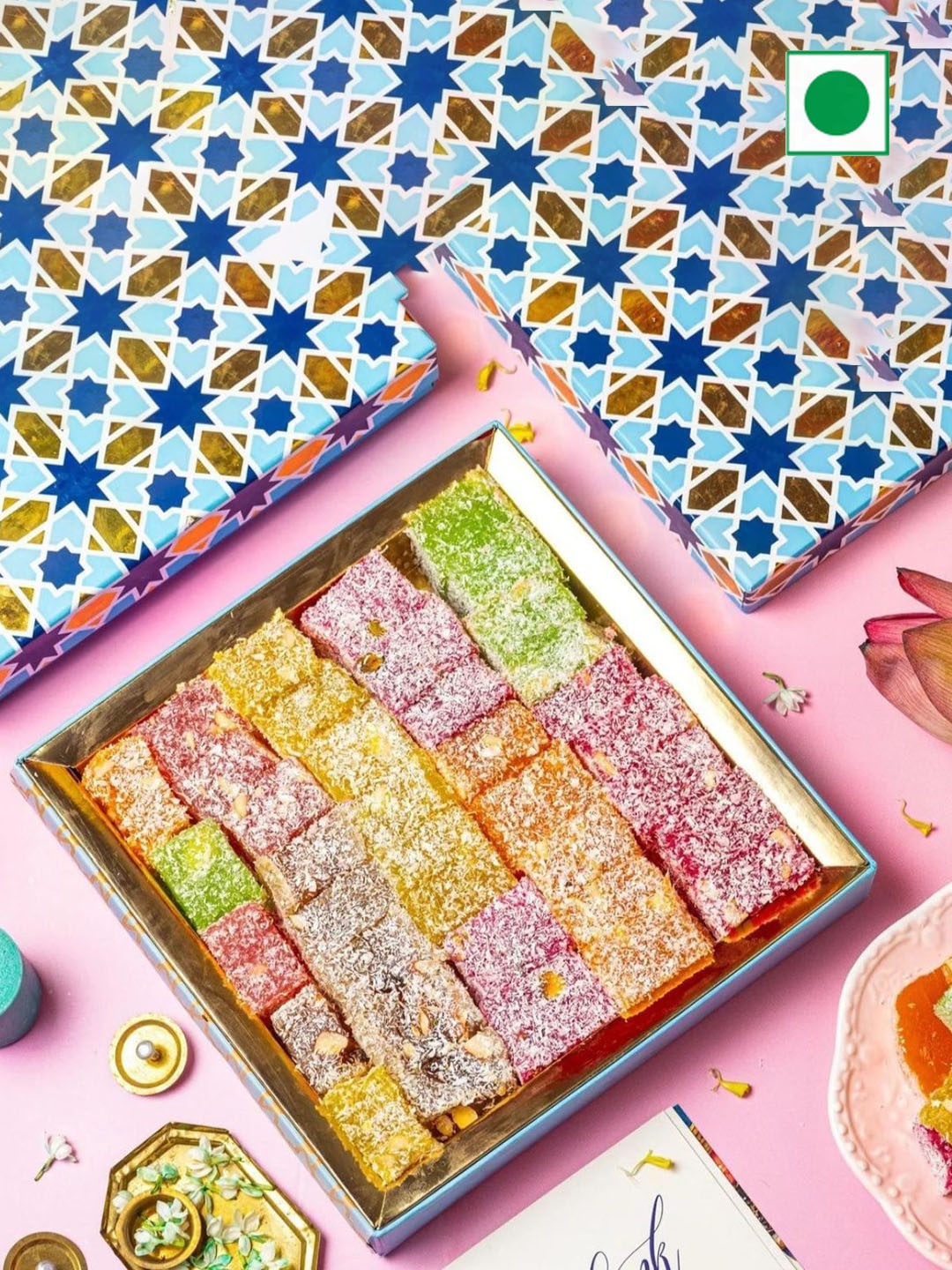The Baklava Box Assorted Turkish Delights Sweets-500gm, Blue