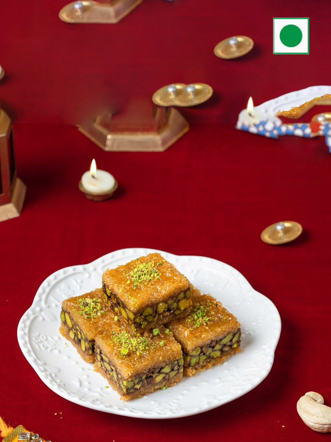 

The Baklava Box Pistachio Kunafa Sweets-500gm, Blue