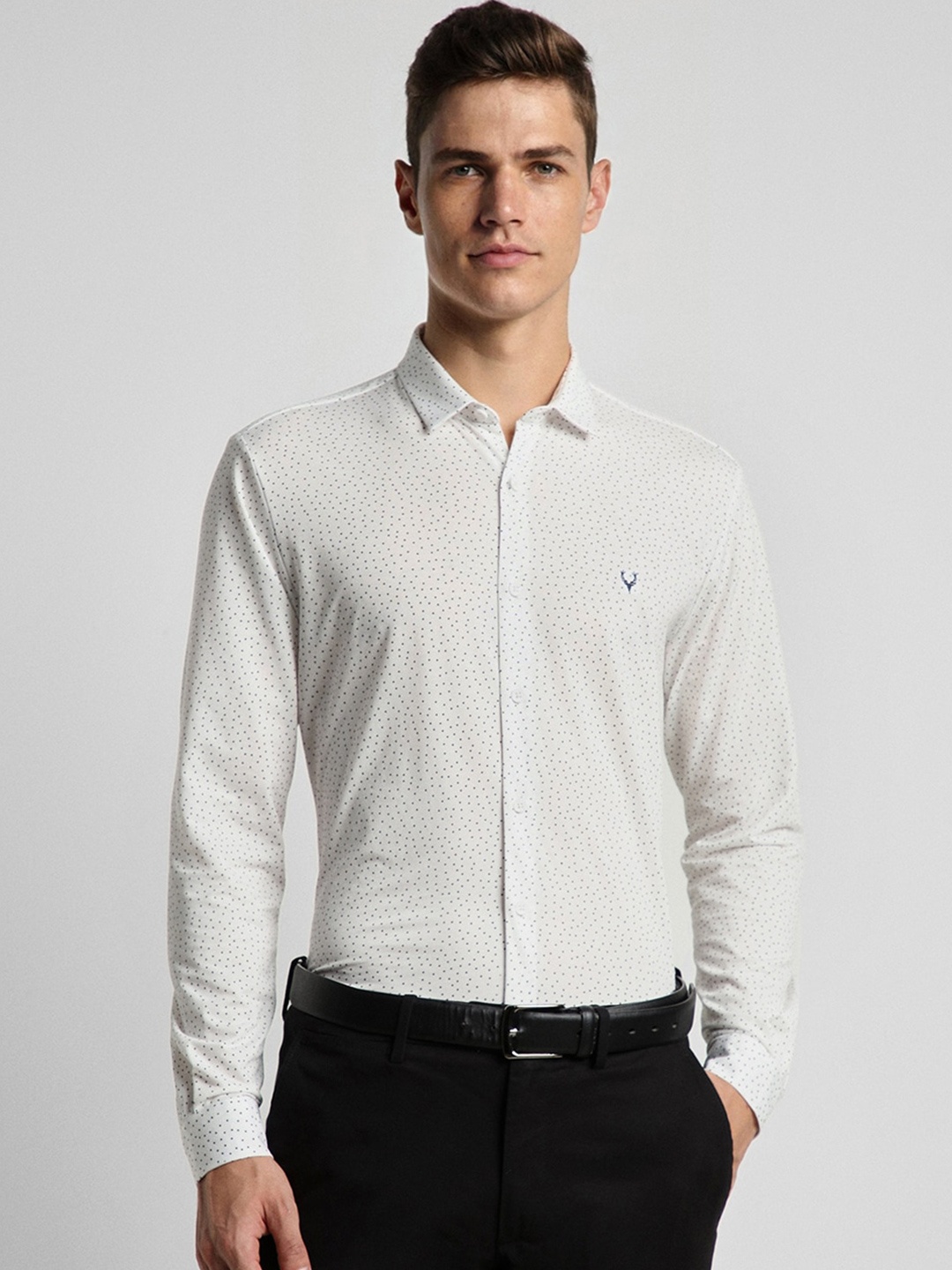 

Allen Solly Slim Fit Opaque Printed Formal Shirt, White