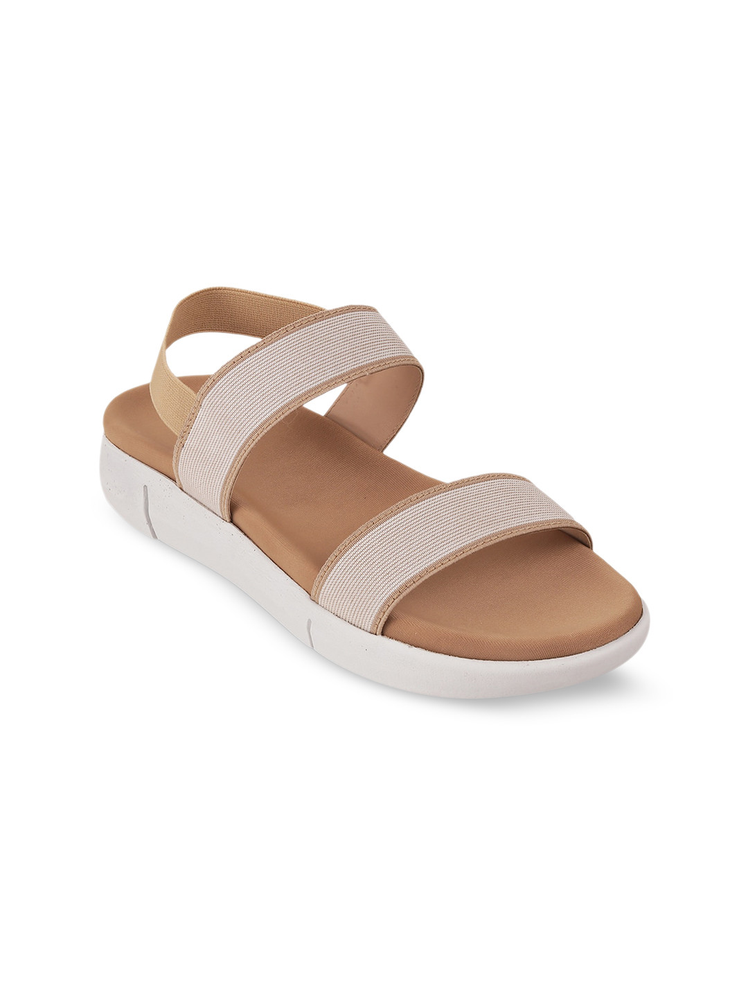 

PEPPER Textured Open Toe Flats, Beige