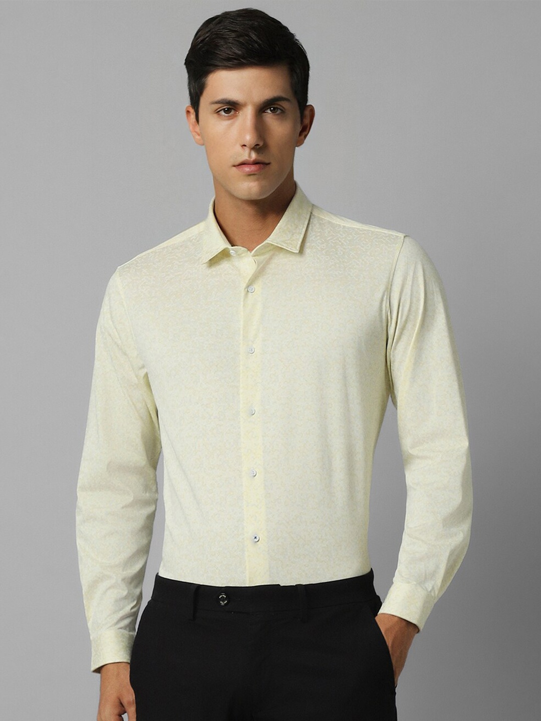 

Louis Philippe Sport Slim Fit Micro Ditsy Printed Cotton Casual Shirt, Yellow