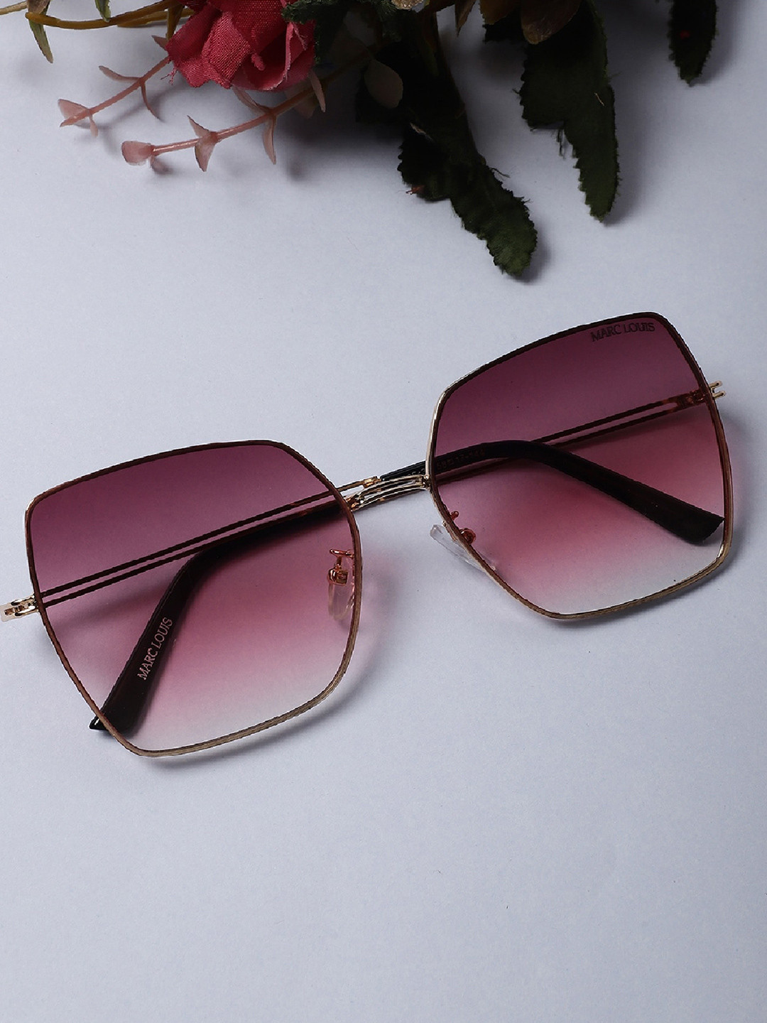 

MARC LOUIS Unisex Square Sunglasses With UV Protected Lens- B85-38(3), Pink