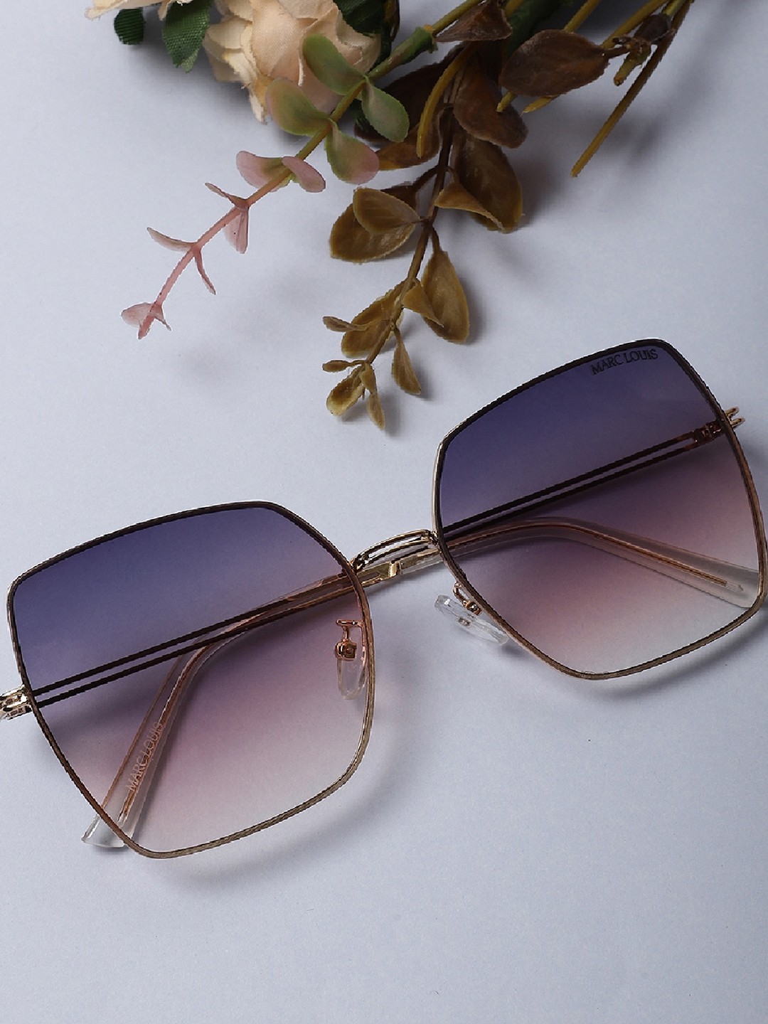 

MARC LOUIS Unisex Square Sunglasses with UV Protected Lens, Purple