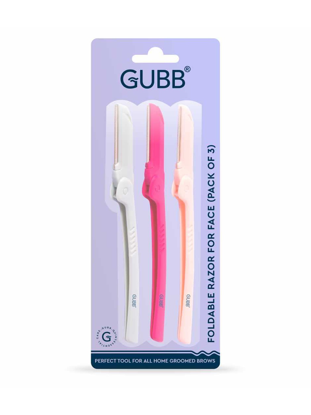 

GUBB Set Of 3 Foldable Face Razors, Multi