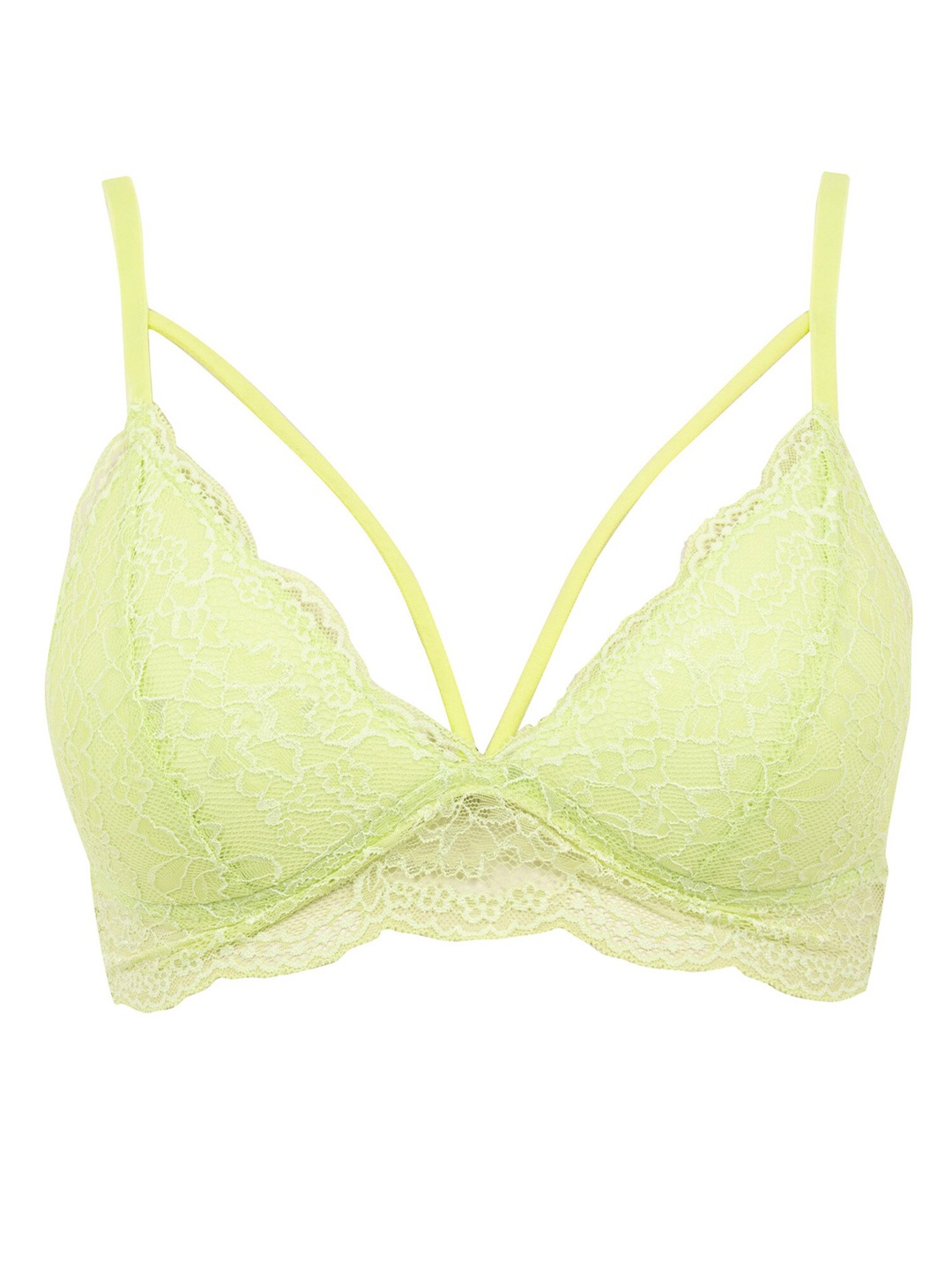 

DeFacto Floral Lace Cut & Sew Full Coverage Lightly Padded All Day Comfort Everyday Bra, Green