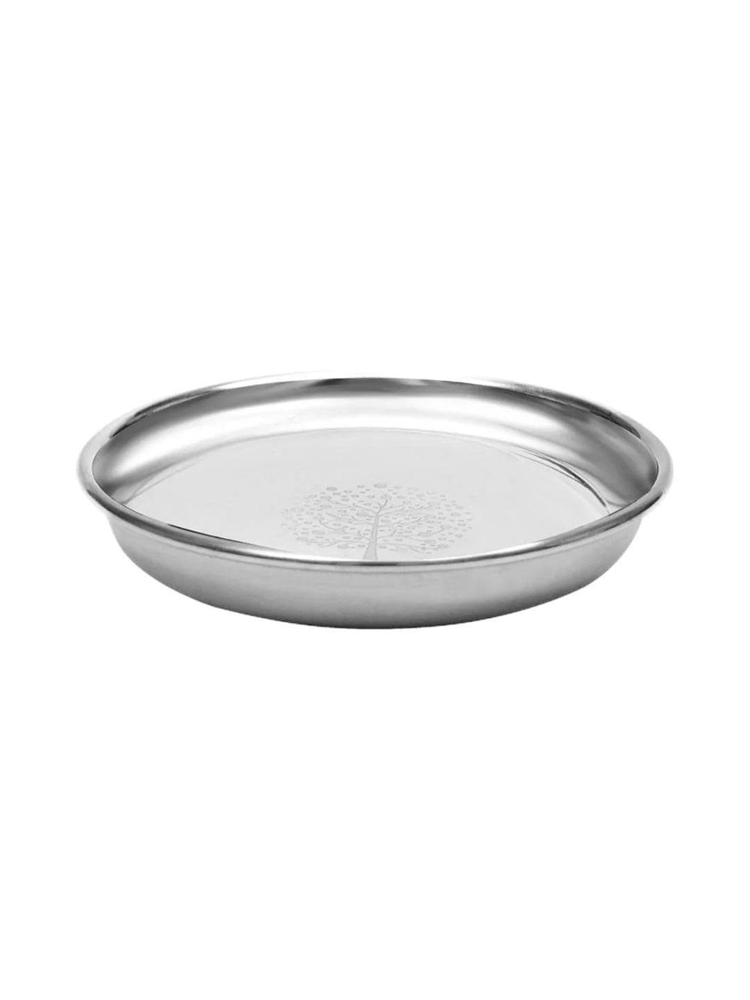 

Athome by Nilkamal Stainless Steel Glossy Flat Bowl, Silver