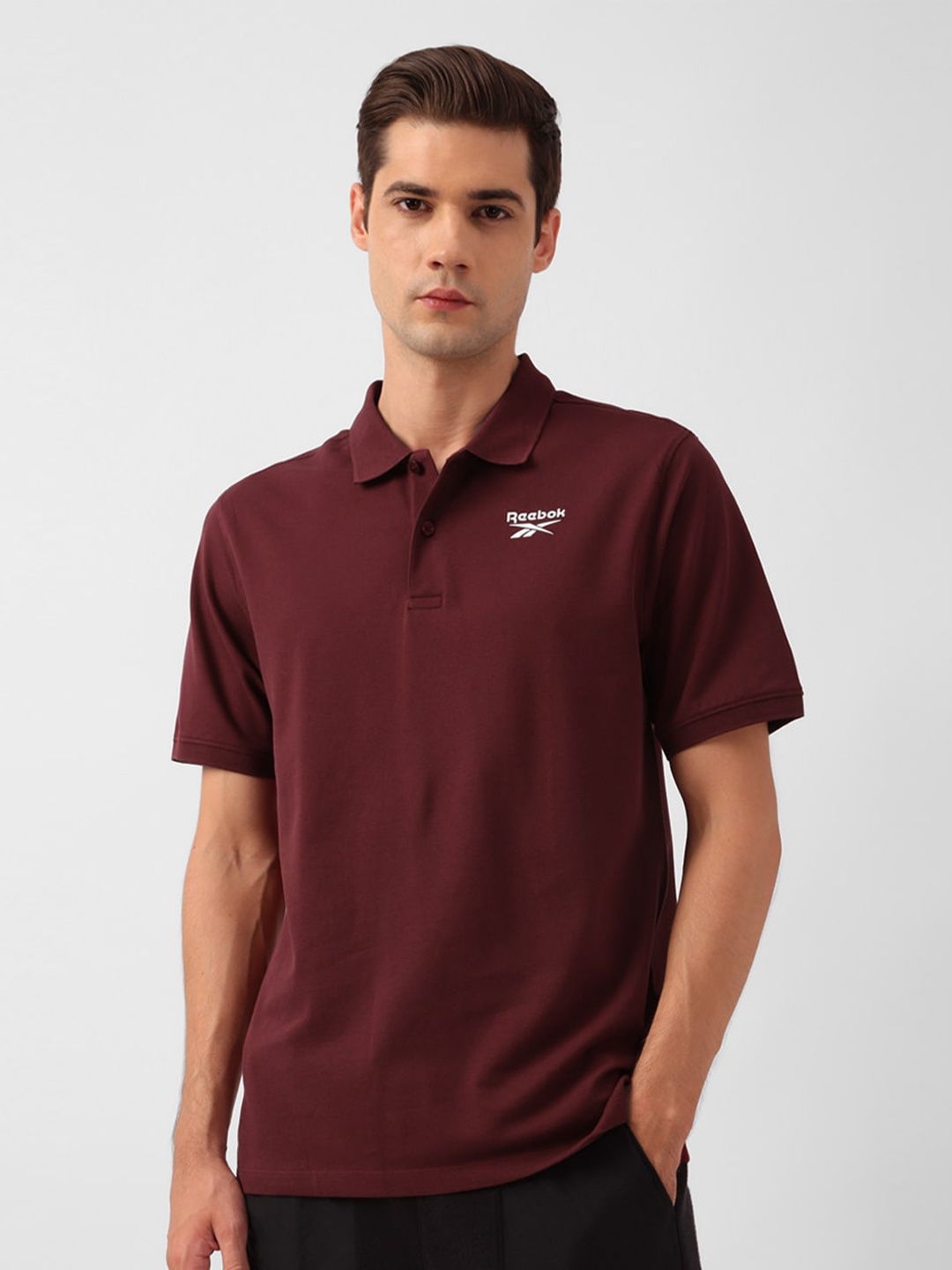 

Reebok Polo Collar T-Shirt, Maroon