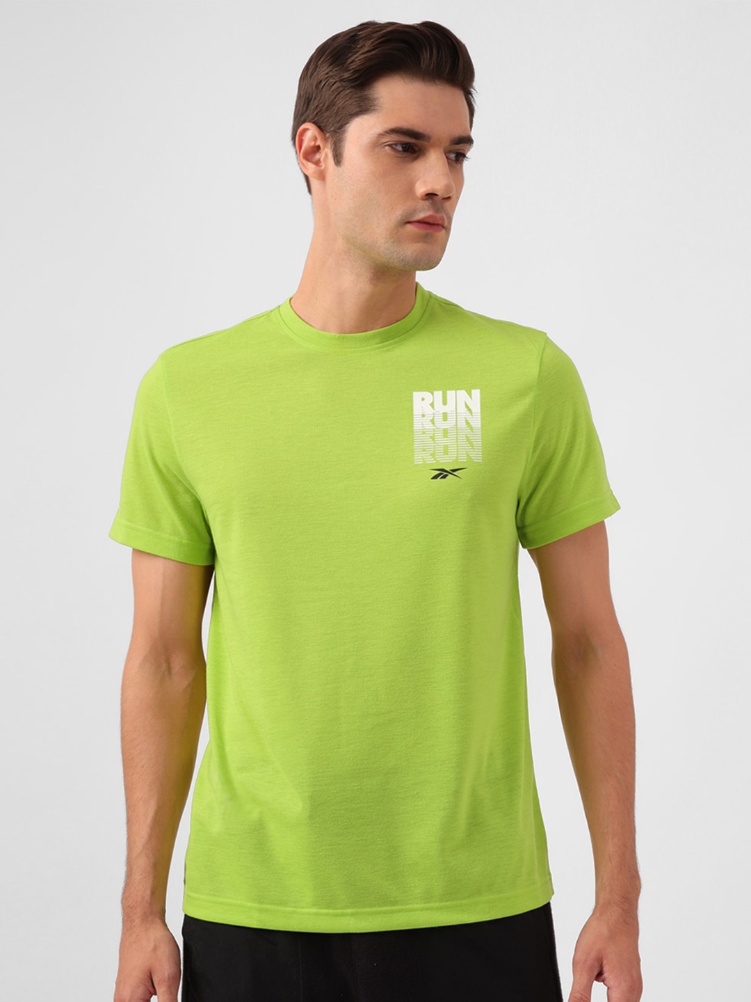 

Reebok Slim-Fit Round Neck T-Shirt, Green