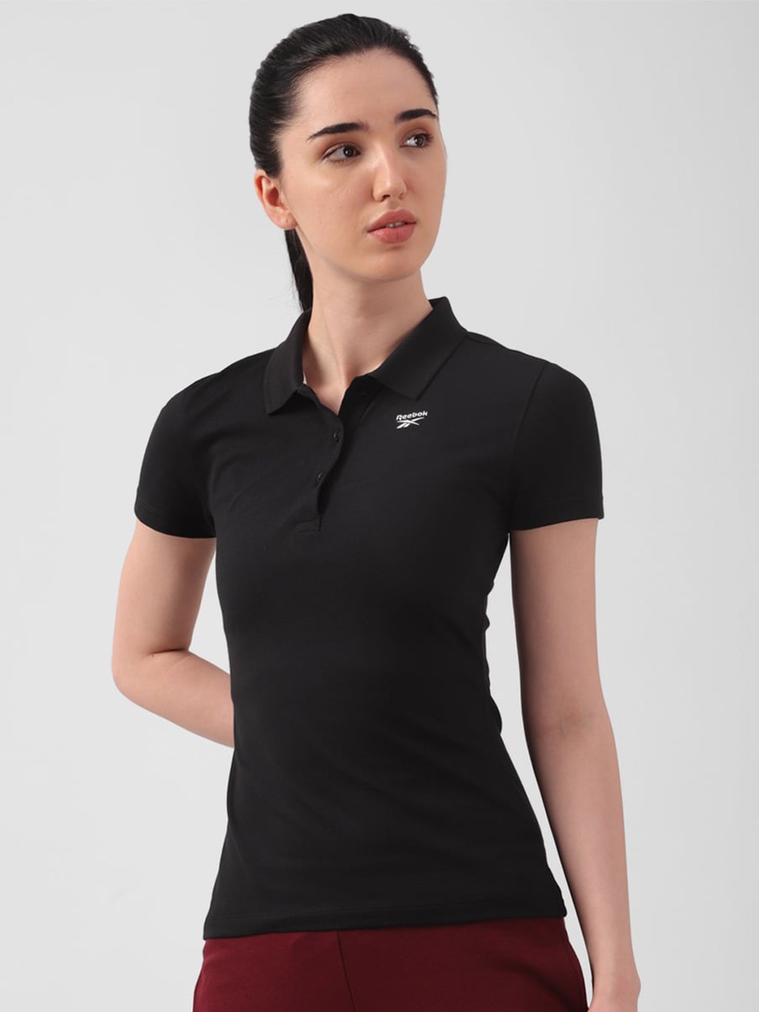 

Reebok Training App Slim-Fit Polo T-Shirt, Black