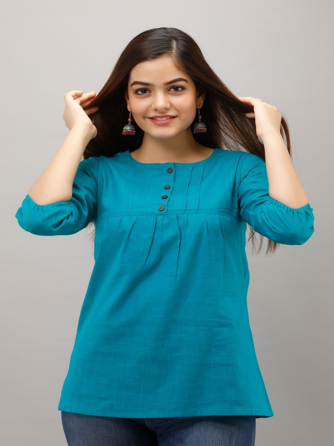 

Maishi Gathered Regular Top, Green