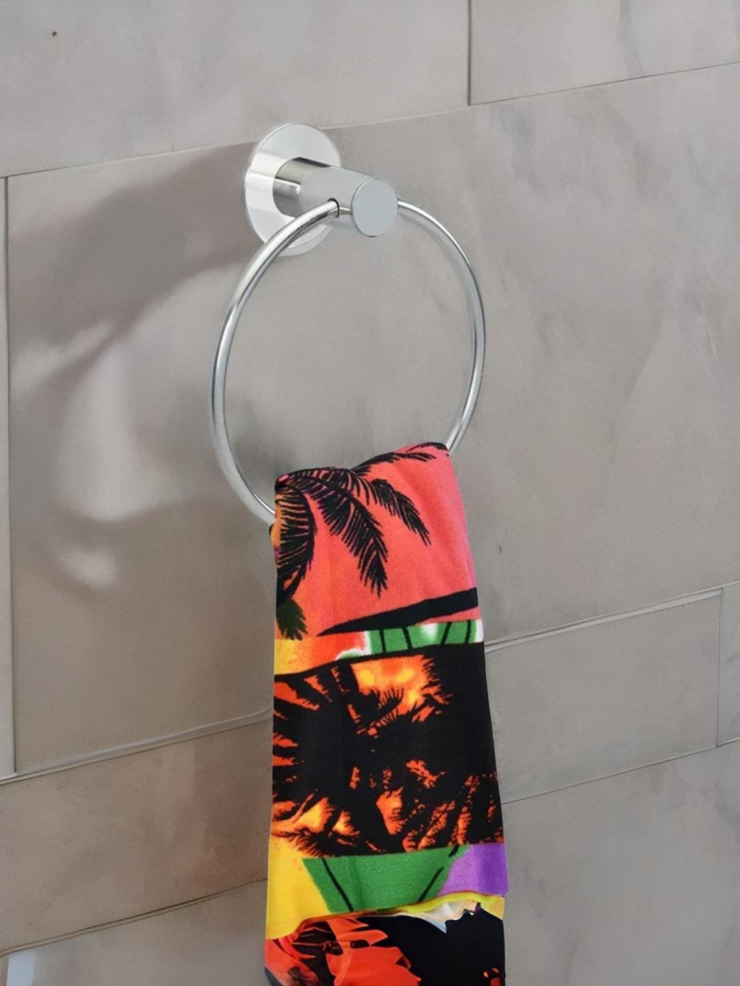 

Athome by Nilkamal Silver Toned Round Wall Mounted Stainless Steel Towel Holder