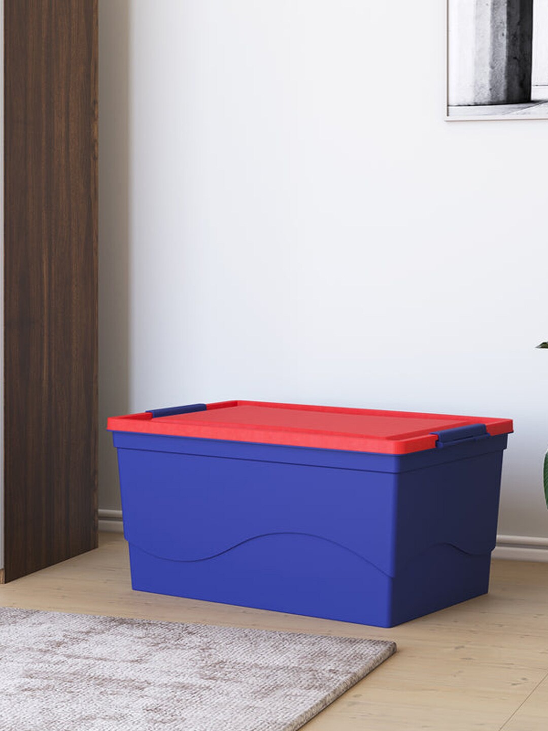 

Athome by Nilkamal Red & Blue Storage Box-50L