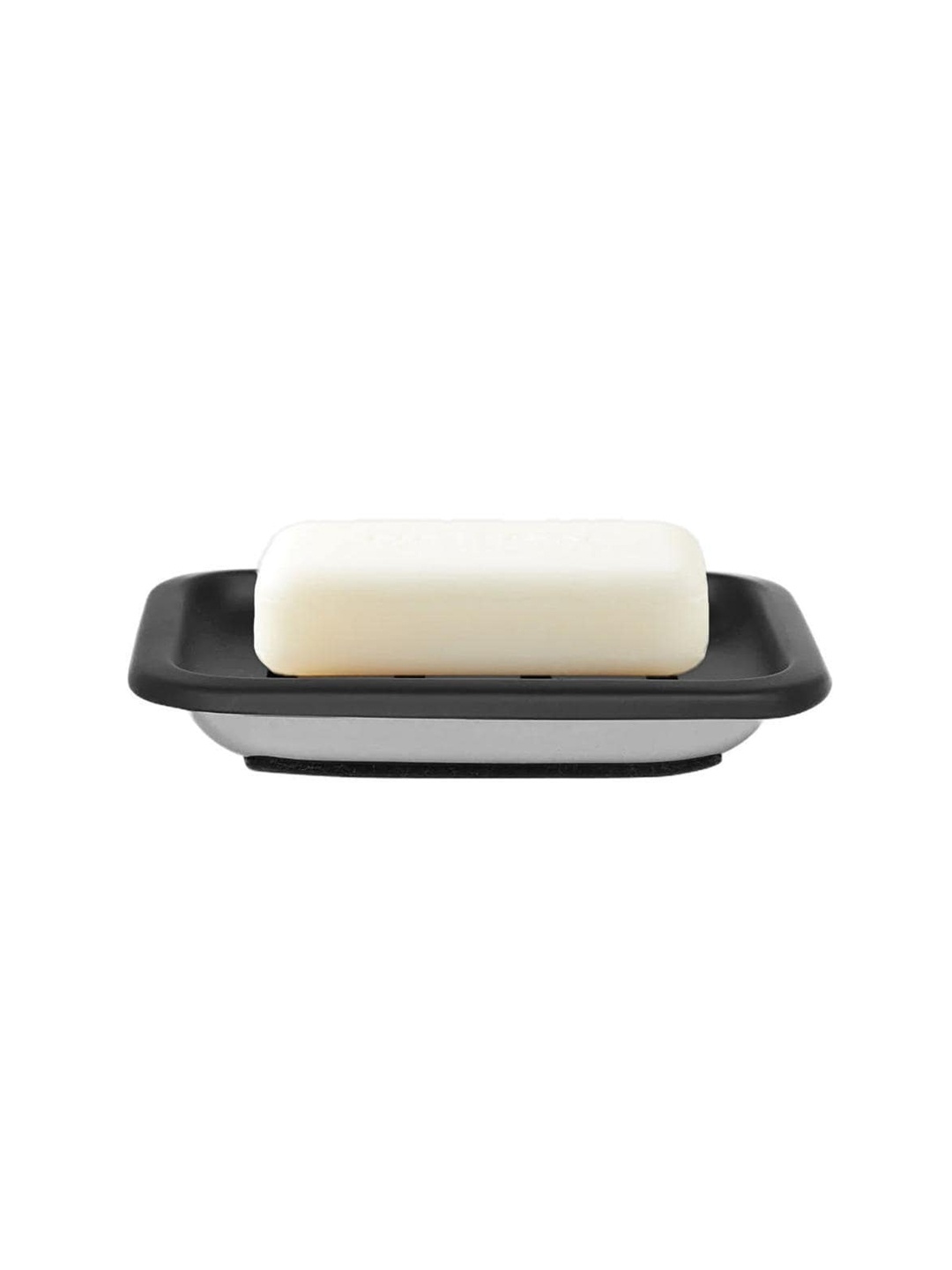 

Athome by Nilkamal Silver Toned & Black Rectangular Soap Dish
