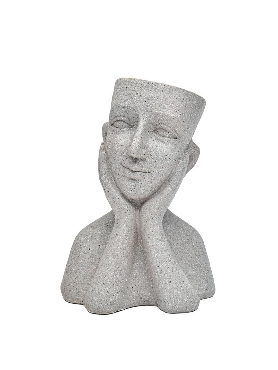 

Athome by Nilkamal Grey Human Face-Shaped Planter