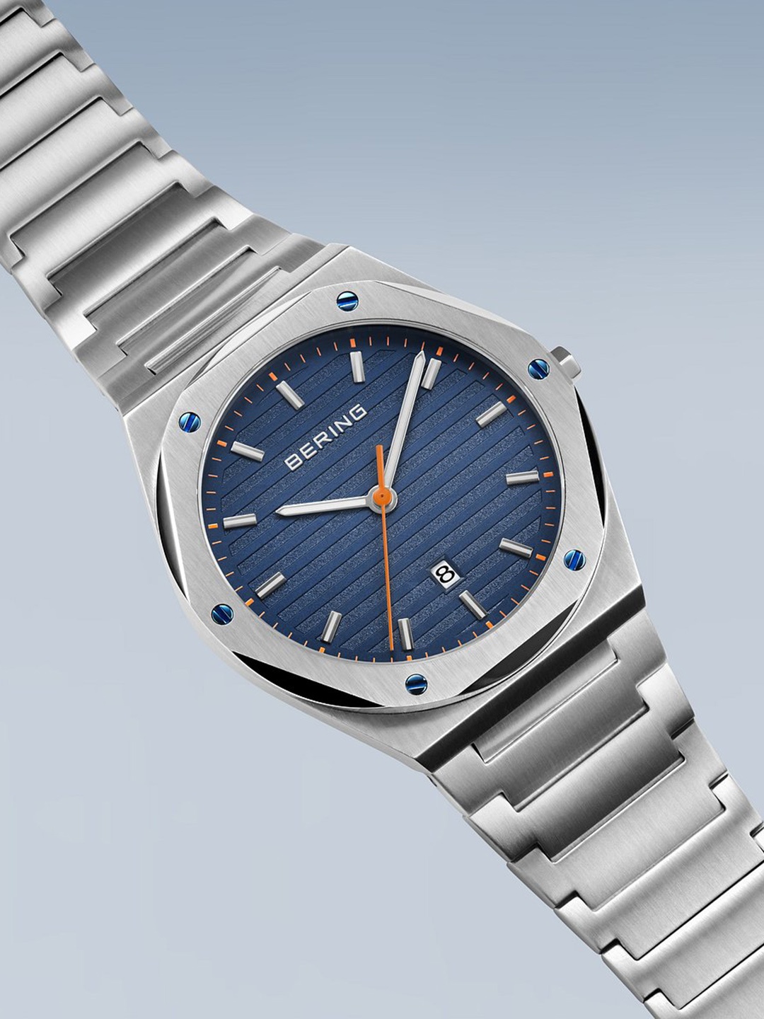 

BERING Dial & Stainless Steel Bracelet Style Straps Analogue Watch 19742-707, Blue
