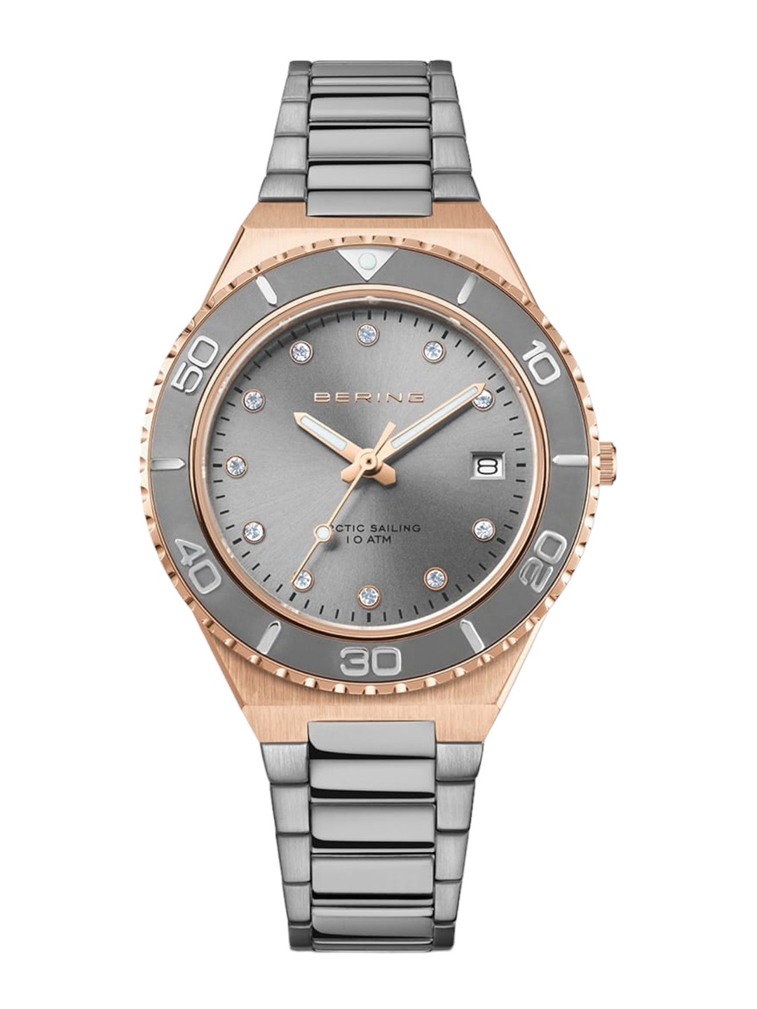 

BERING Women Embellished Dial & Bracelet Style Straps Analogue Watch 18936-769, Grey