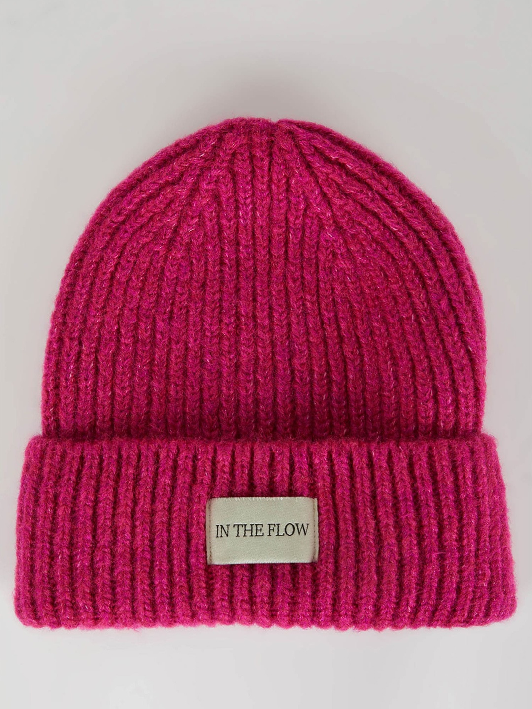 

DeFacto Women Self Designed Beanie, Magenta