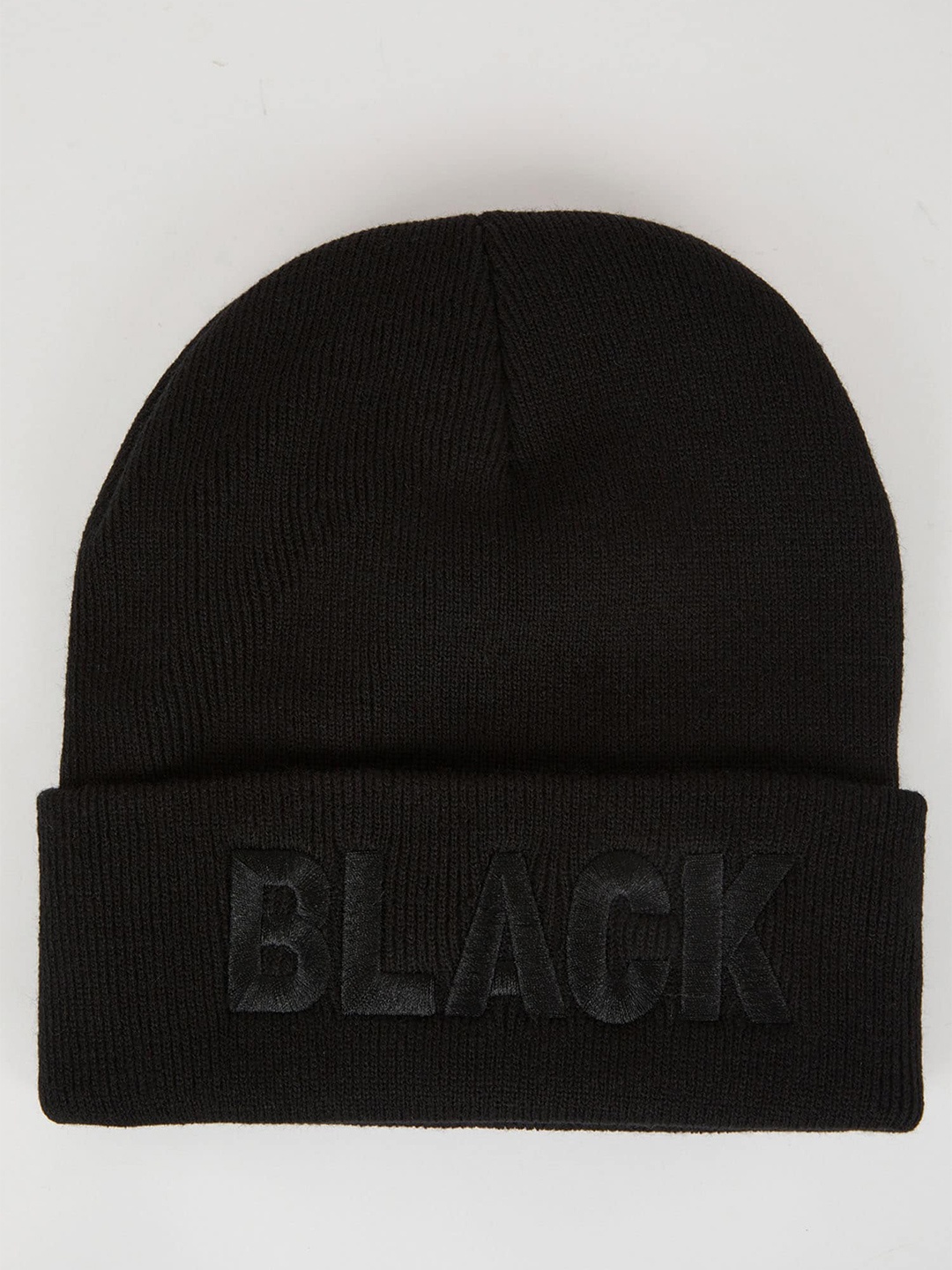 

DeFacto Women Self Designed Acrylic Beanie, Black