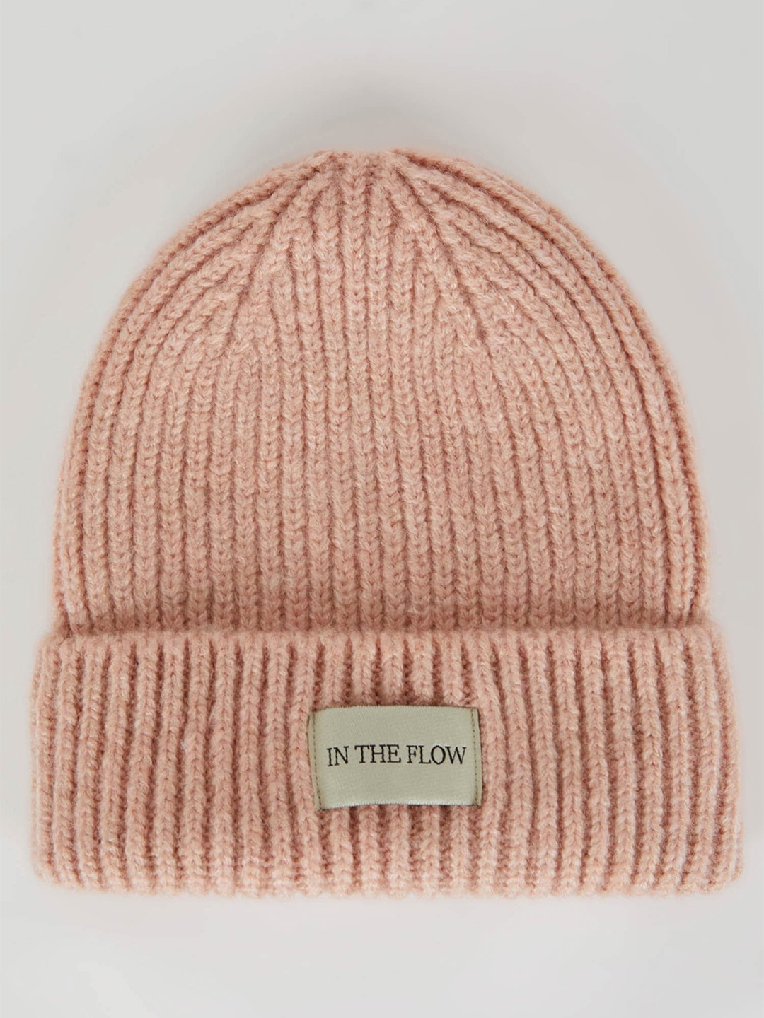 

DeFacto Women Self Designed Beanie, Peach