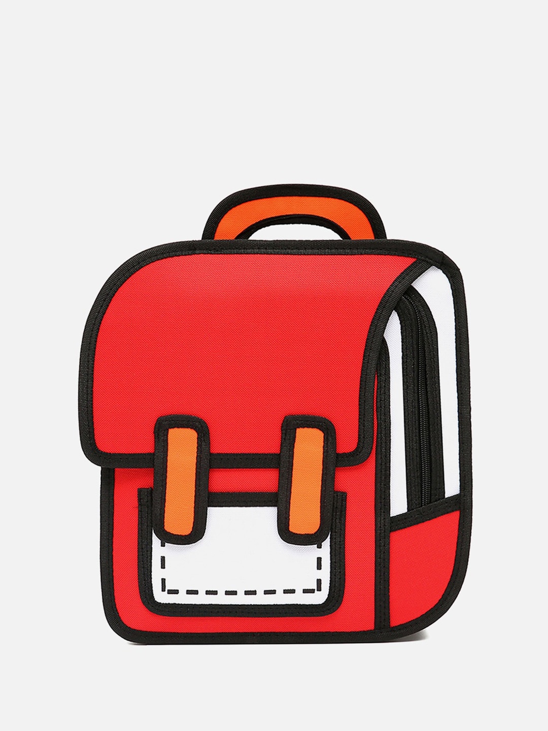 

Little Surprise Box LLP Kids Colourblocked Contrast Detail Backpack, Red