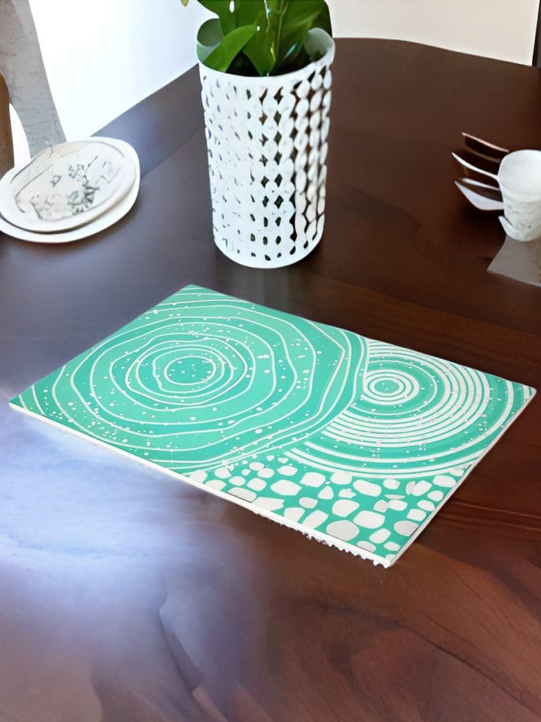 

Athome by Nilkamal Sea Green Rectangular Abstract Print Table Placemats