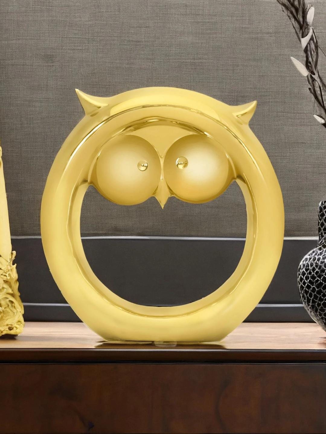 

Athome by Nilkamal Owl Decorative Ceramic Showpiece, Gold