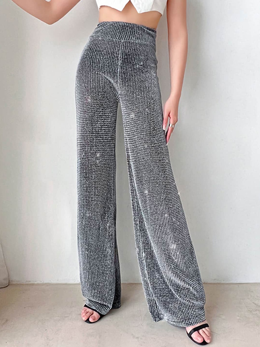 

StyleCast Women Wide Leg Palazzos, Silver