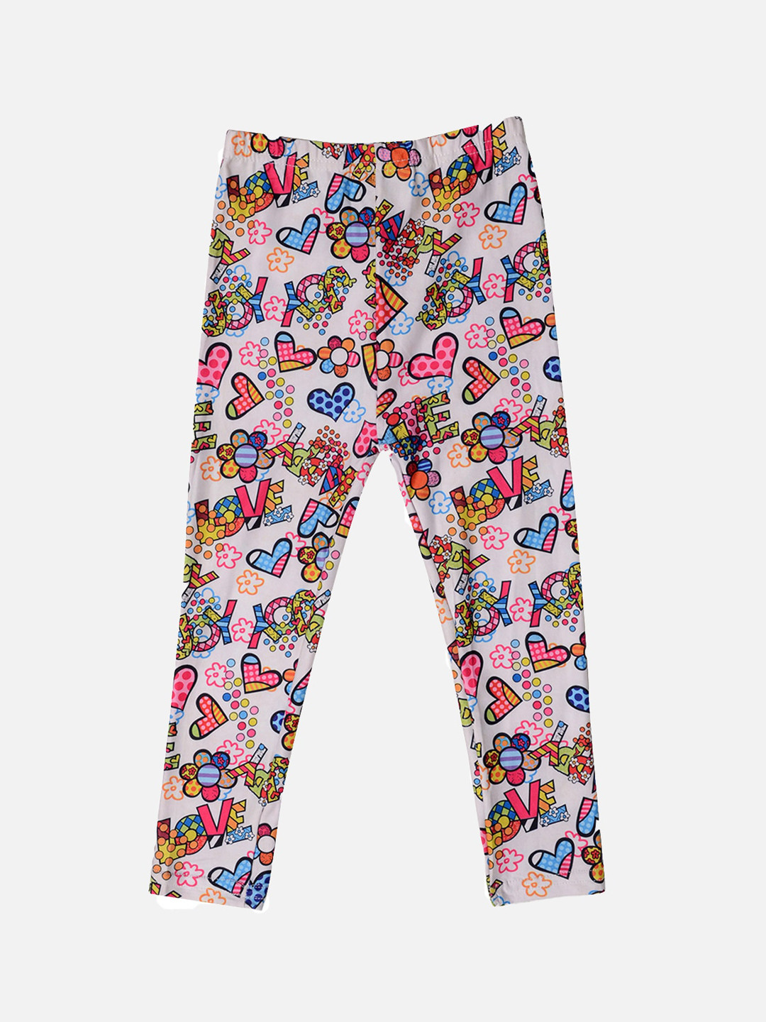 

TINY HUG Conversational Printed Casual Jeggings, White