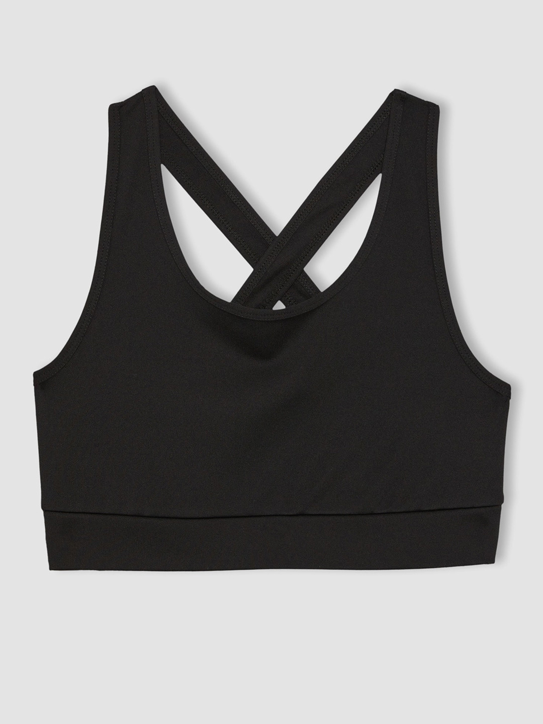 

DeFacto Full Coverage Non Padded Supper Support All Day Comfort Racer Back Workout Bra, Black
