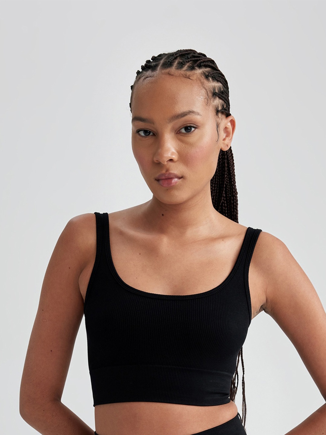 

DeFacto Striped Full Coverage Underwired Lightly Padded Bra With All Day Comfort, Black