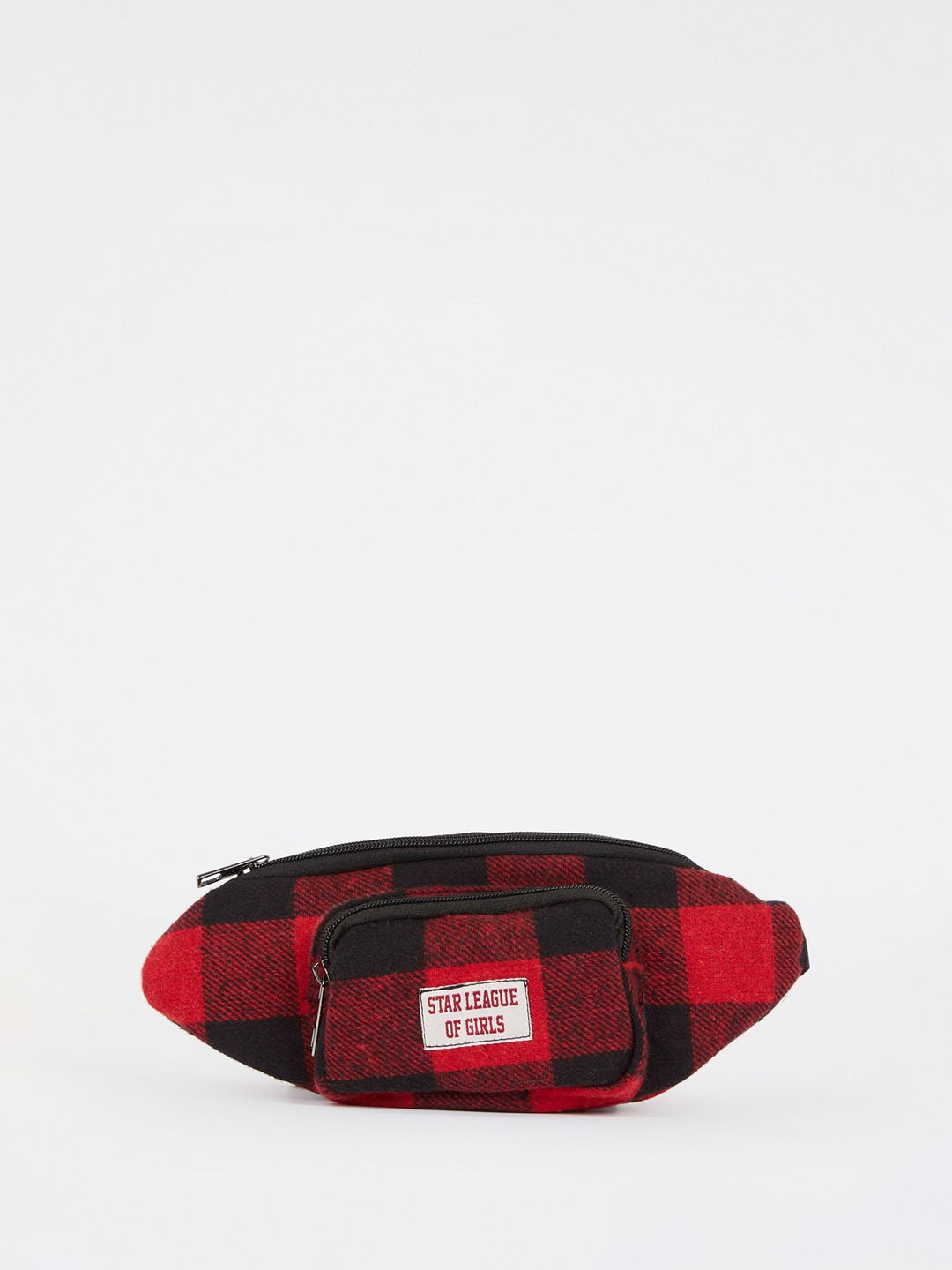 

DeFacto Checked Half Moon Shoulder Bag, Red