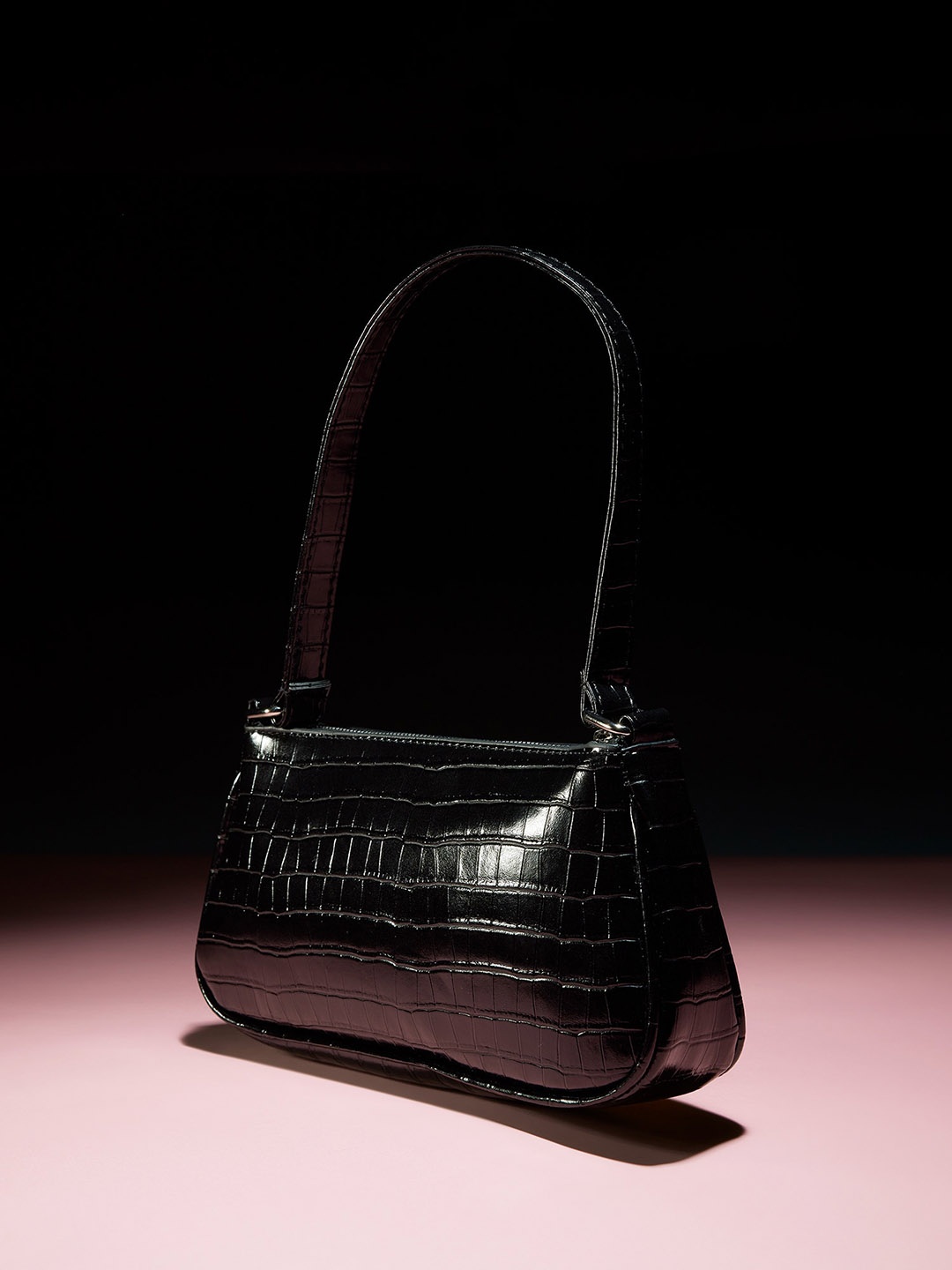 

DeFacto Textured Structured Shoulder Bag, Black