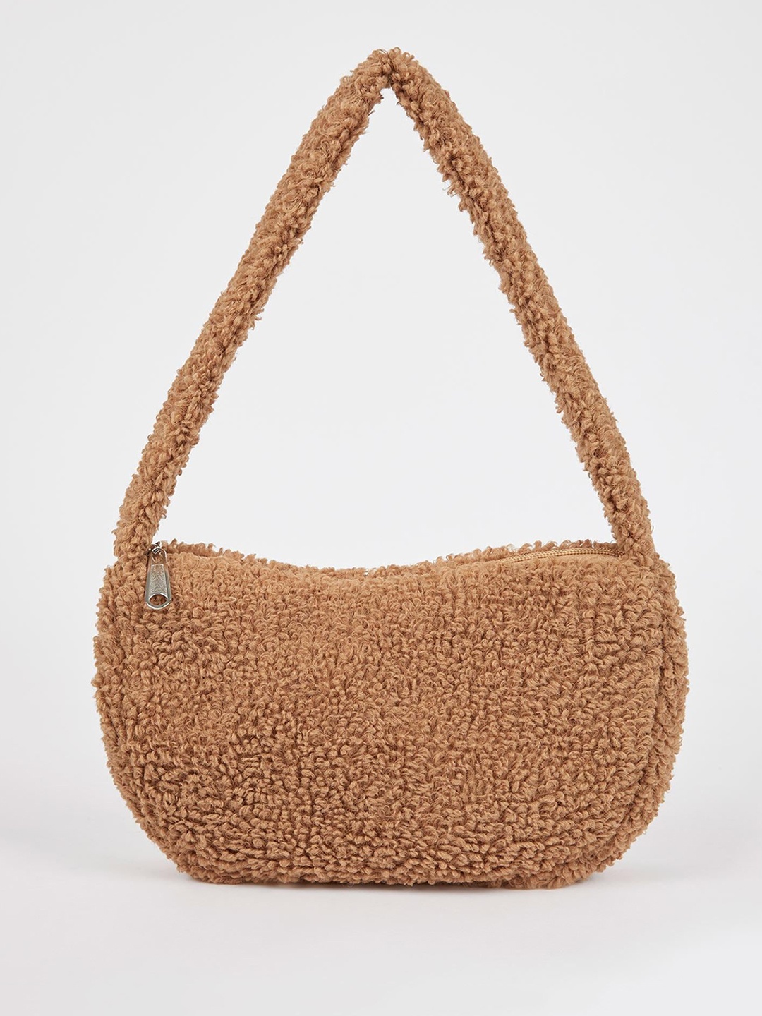

DeFacto Self Design Textured Structured Shoulder Bag, Brown