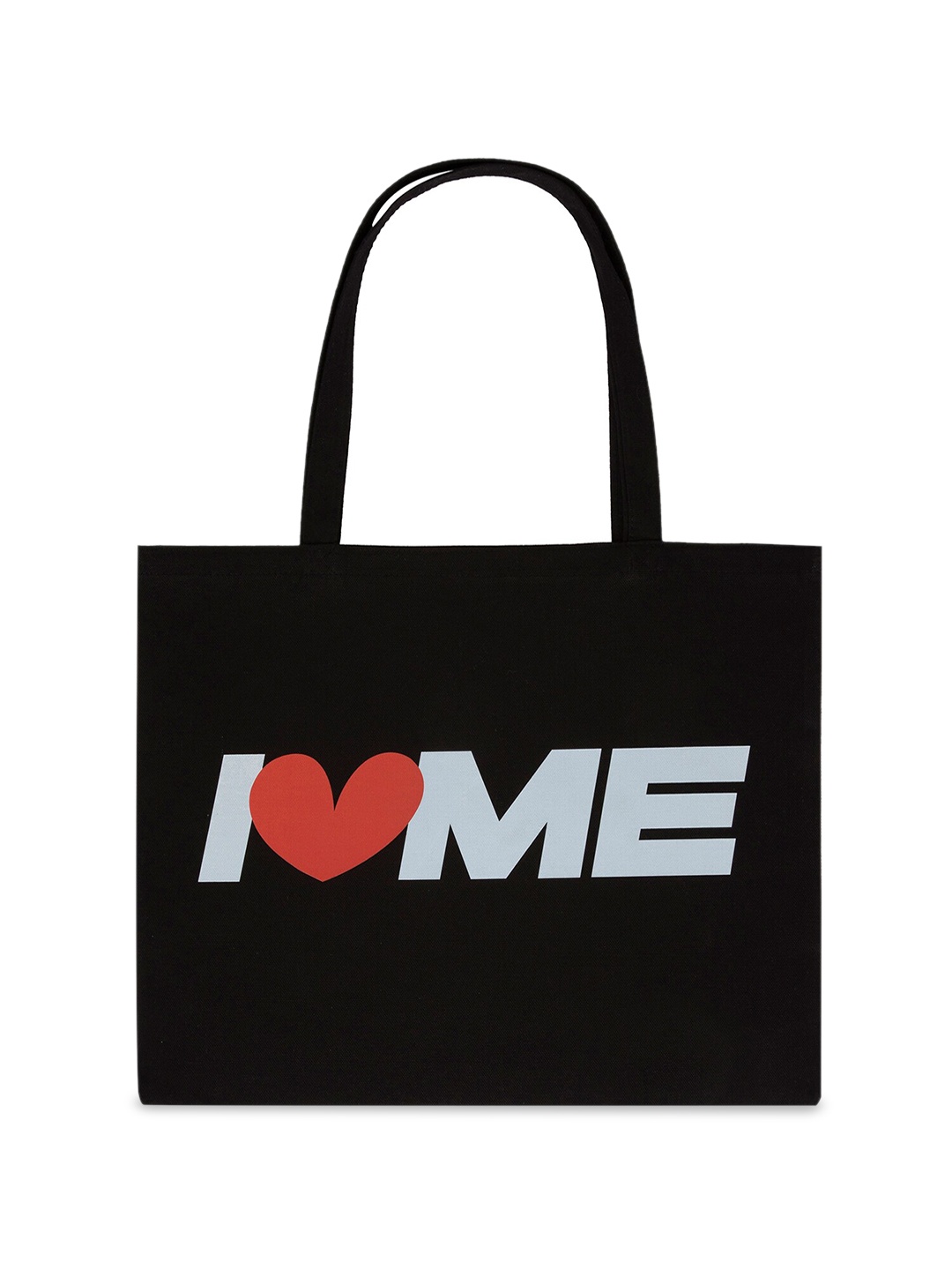 

DeFacto Typography Printed Shopper Pure Cotton Tote Bag, Black